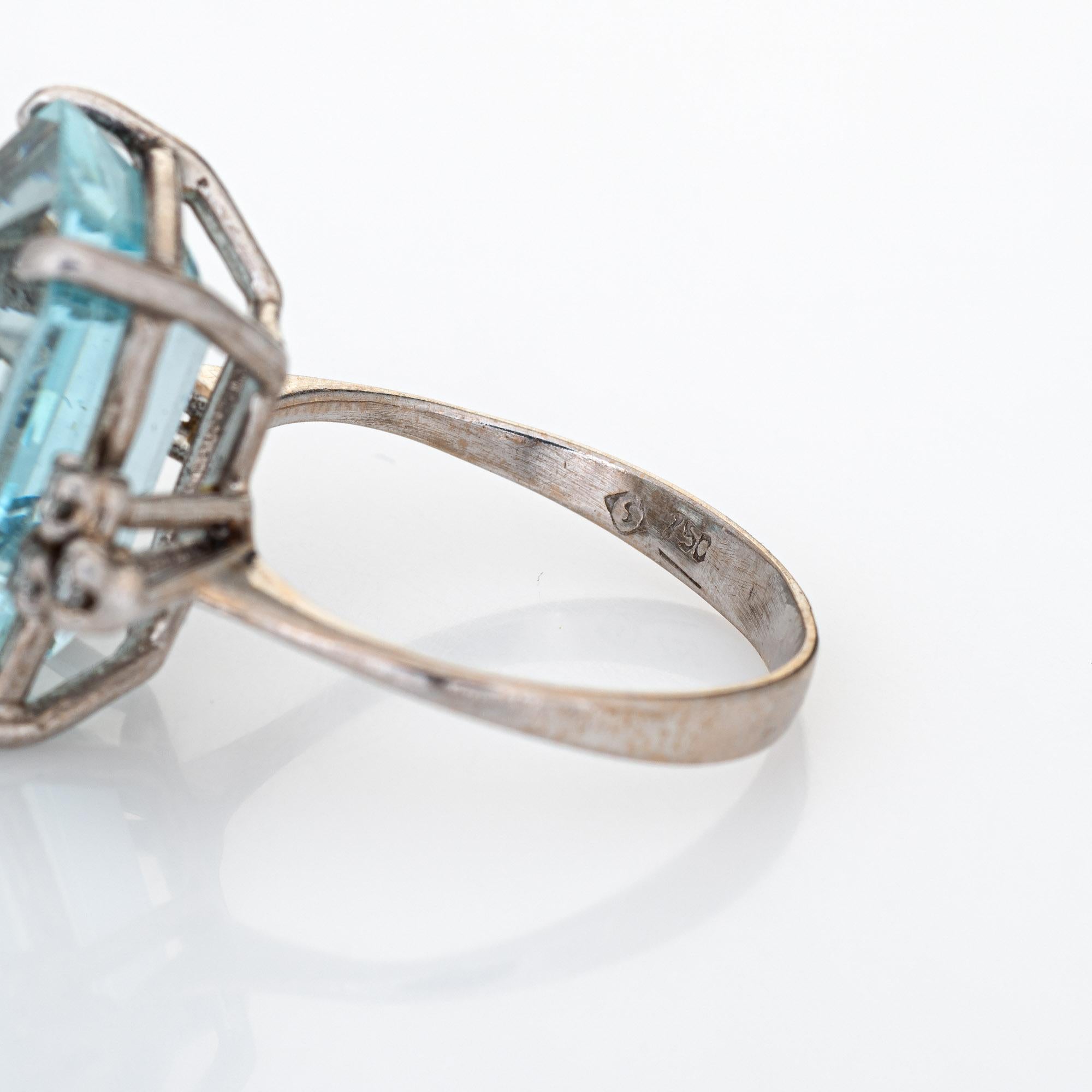 Emerald Cut H Stern 13ct Aquamarine Ring Vintage 18k White Gold Fine Jewelry Brazil