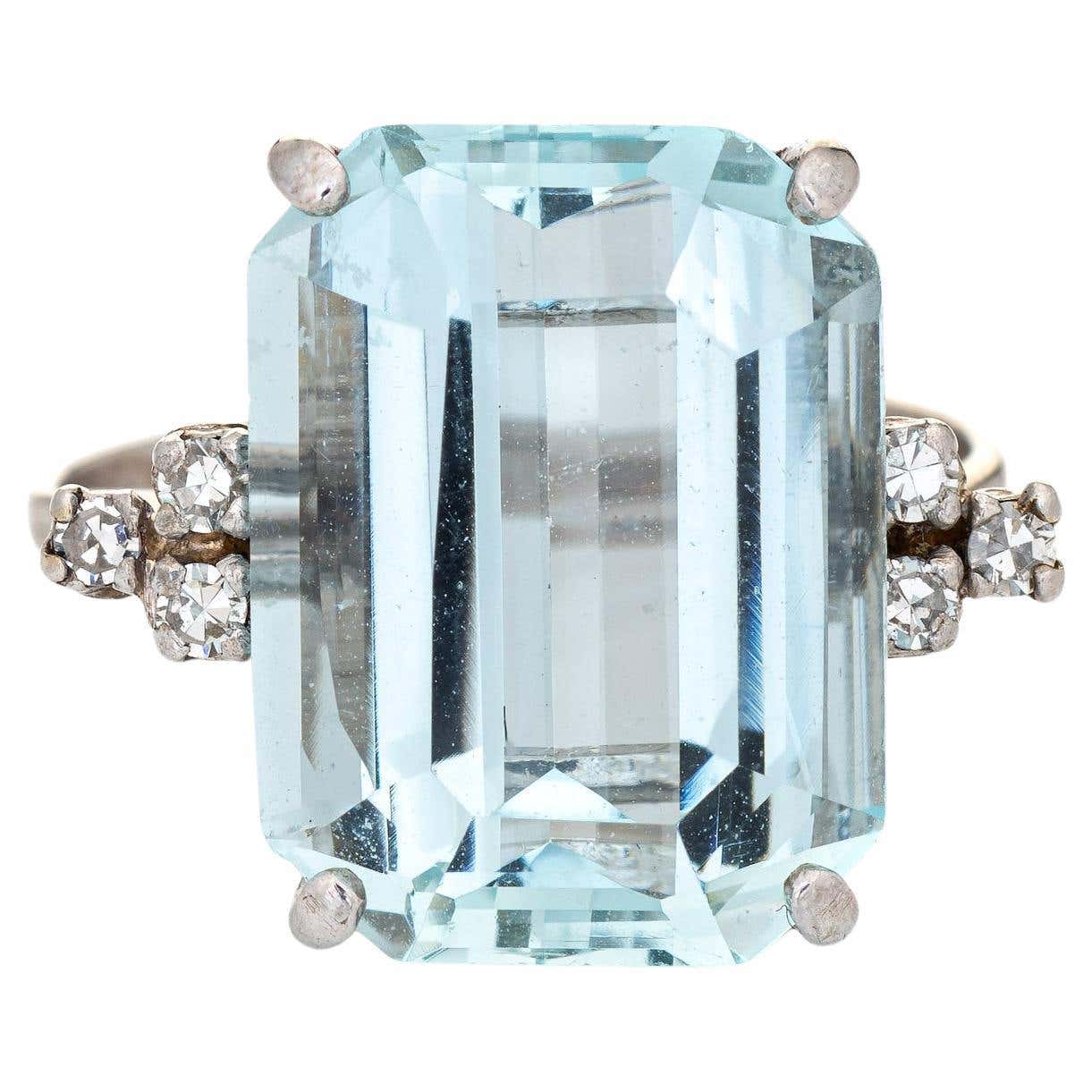 H Stern 13ct Aquamarine Ring Vintage 18k White Gold Fine Jewelry Brazil ...