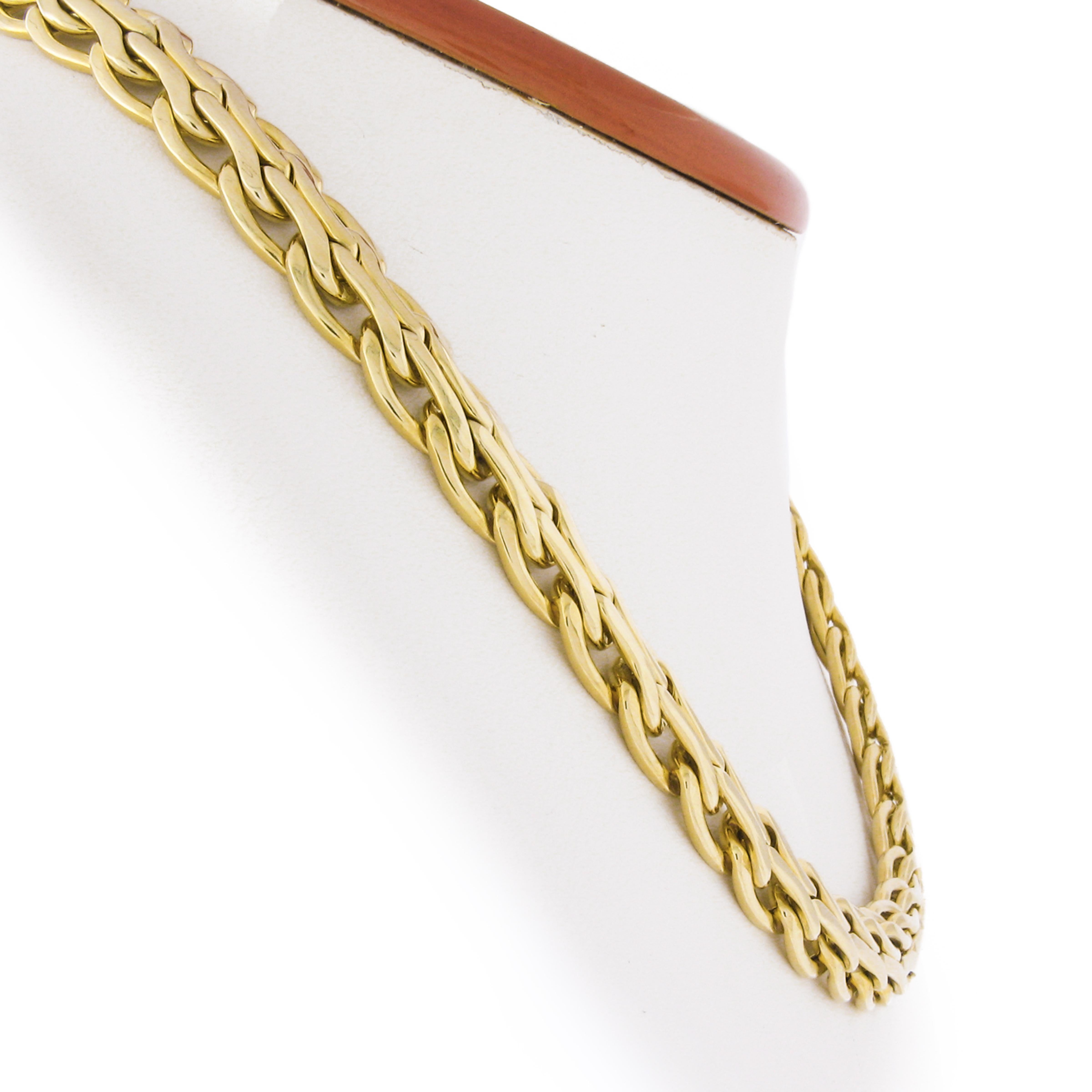 H. Stern 14K Gold Fancy Puffed Bismark Link mit schwarzen Onyx Endkappen Halskette (Rundschliff)