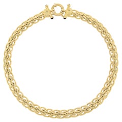 Vintage H. Stern 14K Gold Fancy Puffed Bismark Link w/ Black Onyx End Caps Necklace