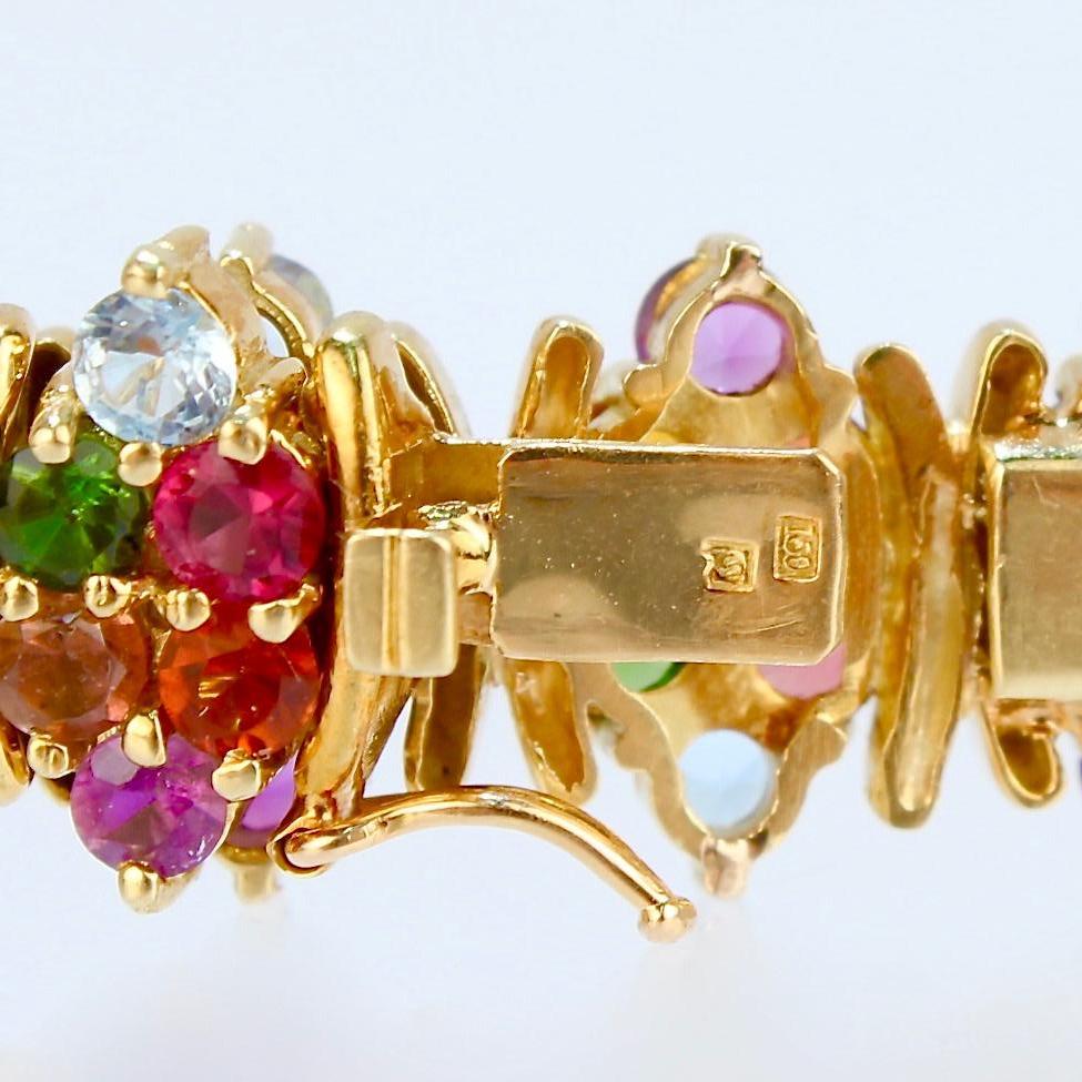 H. Stern 18 Karat Gold and Multi-Color Gemstone Fancy Link Bracelet 2