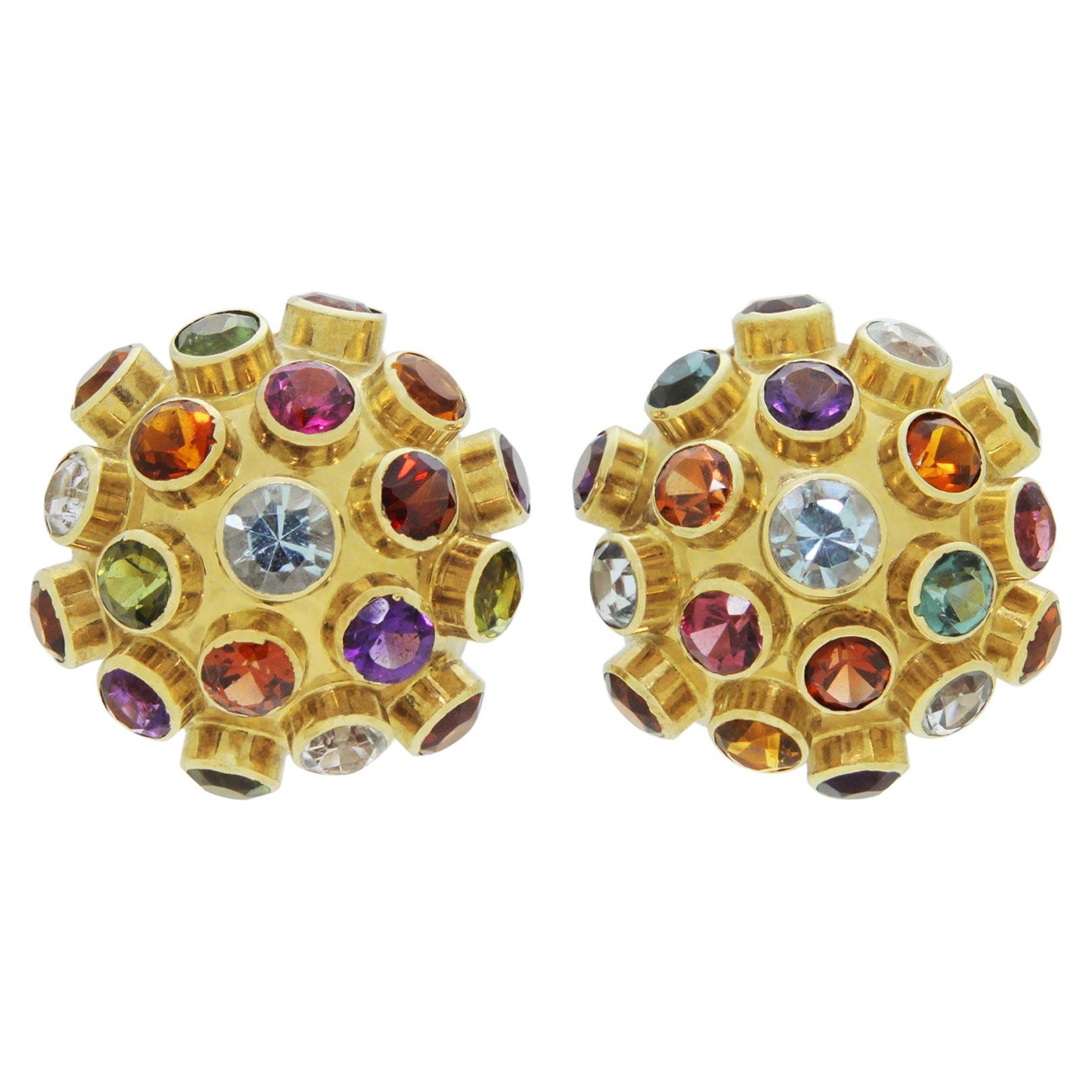 H. Stern, 18 Karat Gold, Semi Precious Stone Sputnik Earrings
