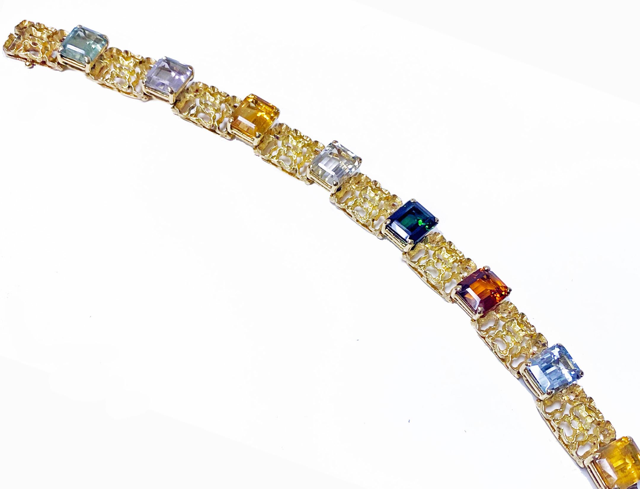 H. Stern 18 Karat Multi-Edelstein-Armband, 20. Jahrhundert 2