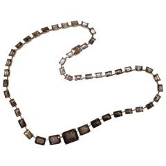 H Stern 18 Karat Smoky Quartz Emerald Cut Eternity Necklace