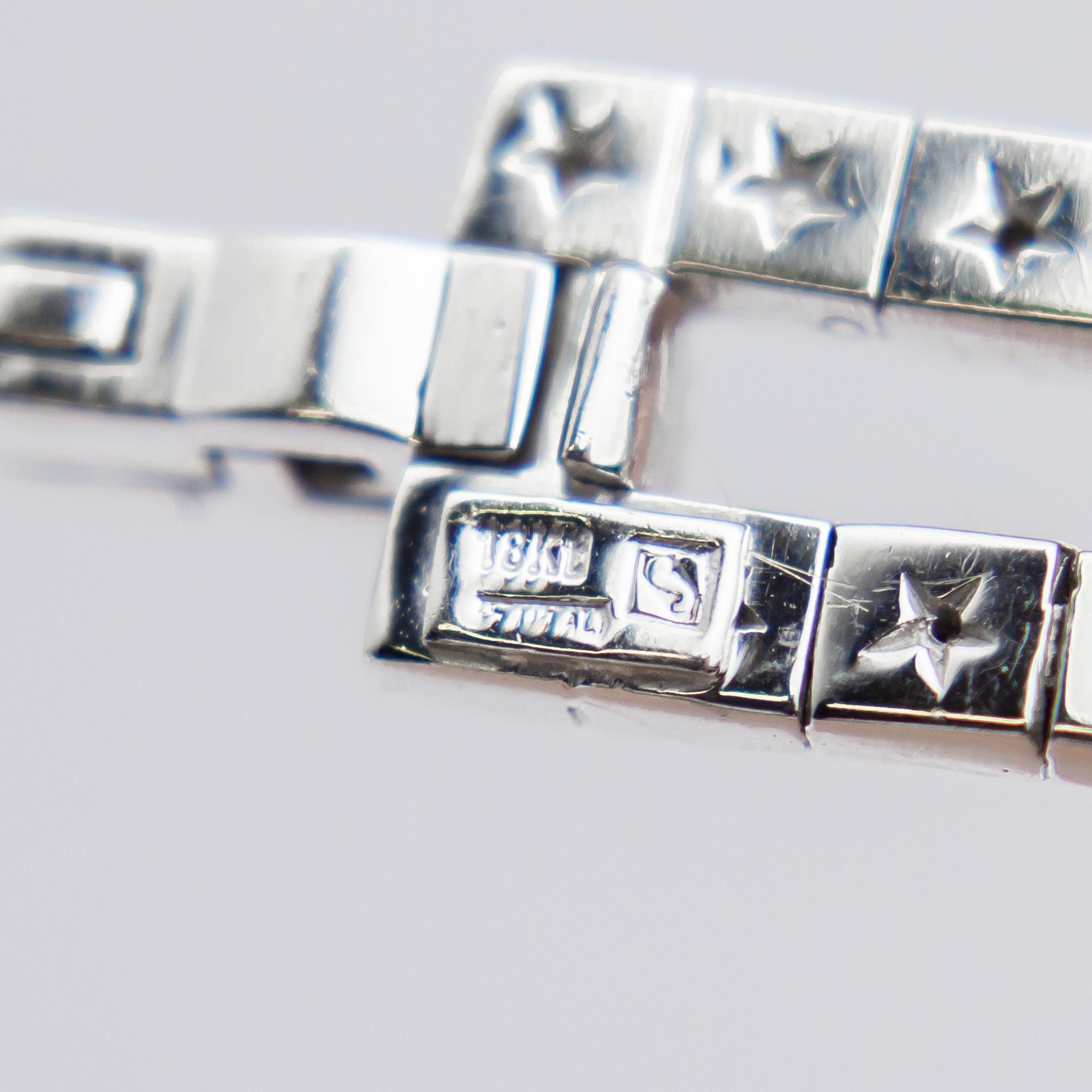 Women's or Men's H. Stern 18 Karat White Gold & Diamond 'Metropolis' Bracelet For Sale