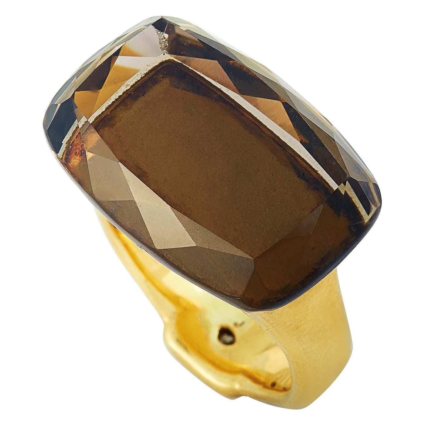 H. Stern 18 Karat Yellow Gold Diamond and Smoky Quartz Ring at 1stDibs ...