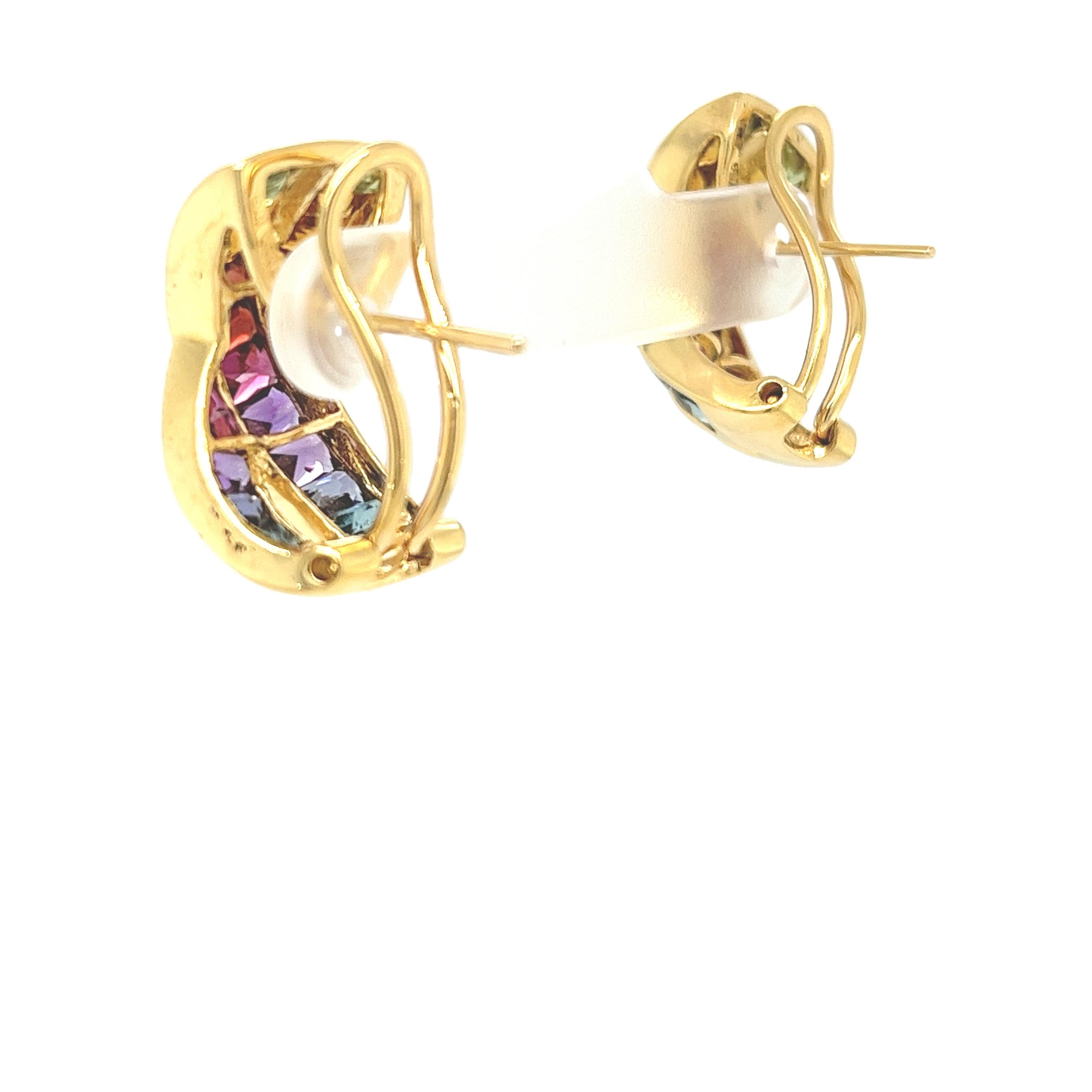 H. Stern 18ct Yellow Gold Rainbow Earrings Set With 36 Multicolour Sapphires 5