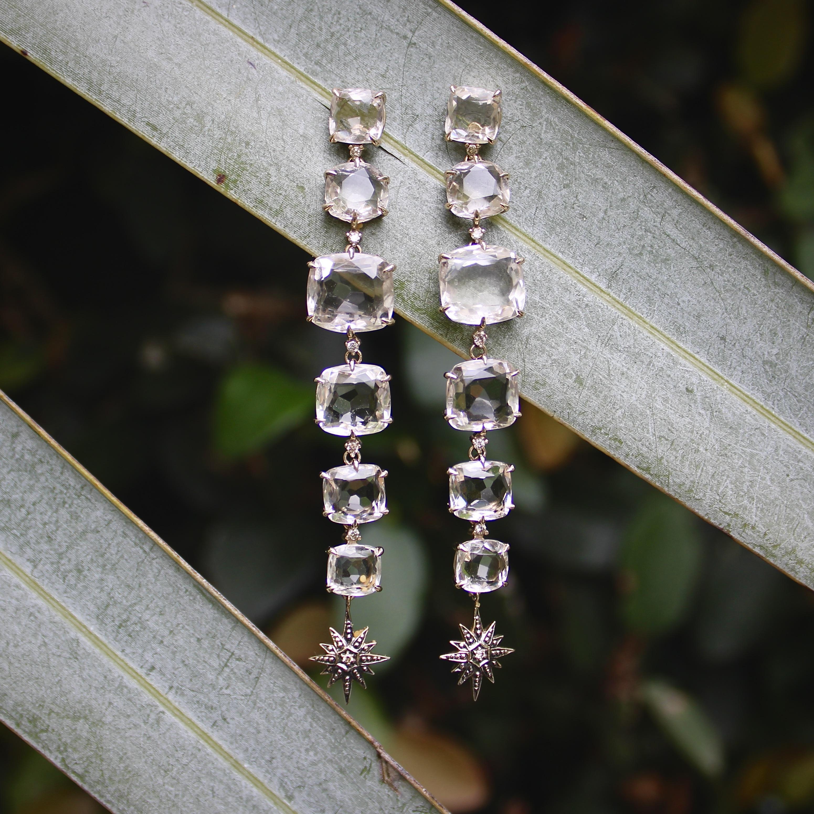 H. Stern Orecchini a goccia in oro 18 carati con quarzo lunare e diamanti in vendita 4