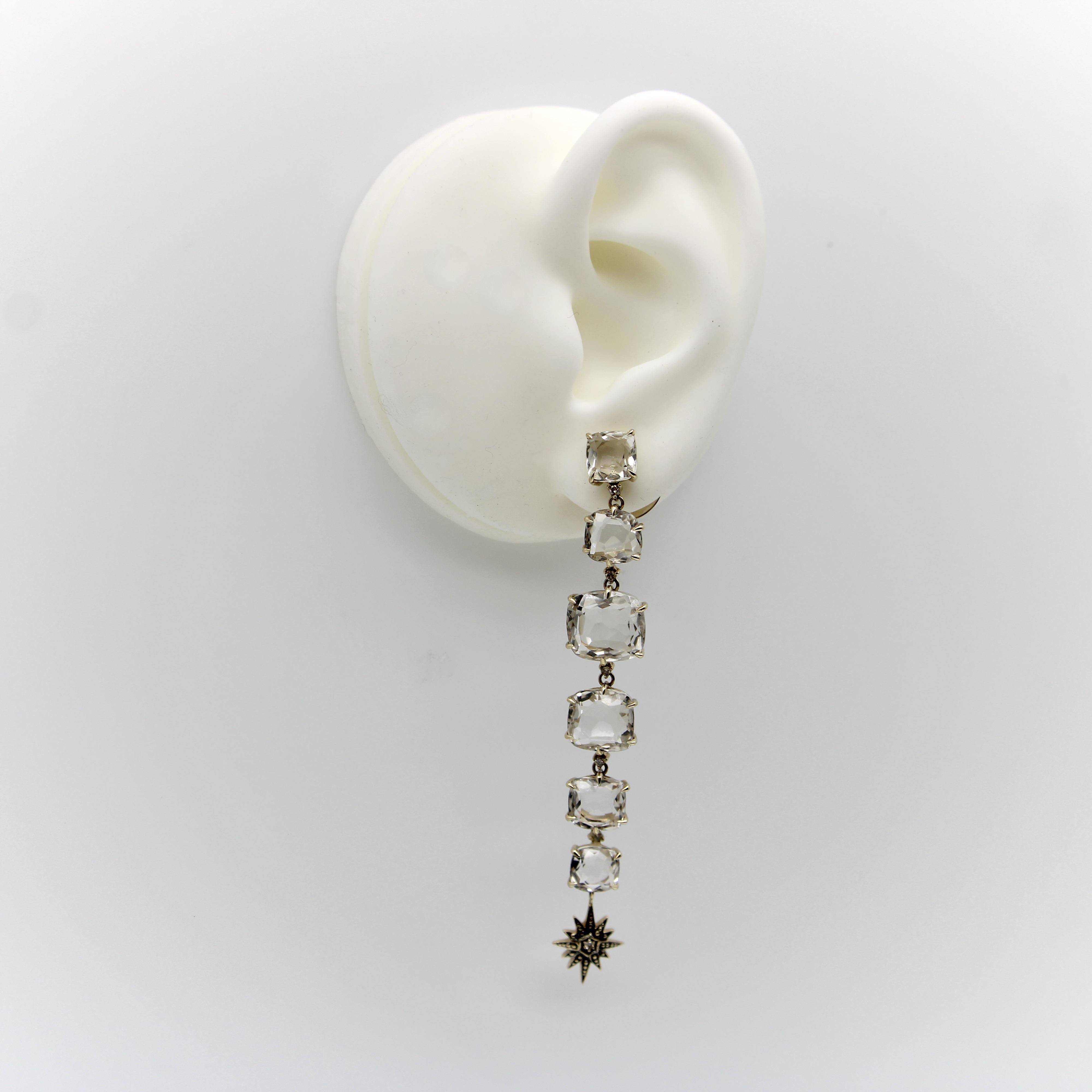 H. Stern Orecchini a goccia in oro 18 carati con quarzo lunare e diamanti in vendita 5