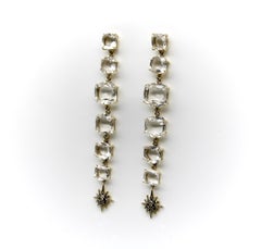 H. Stern 18K Gold Moonlight Rock Crystal and Diamond Drop Earrings