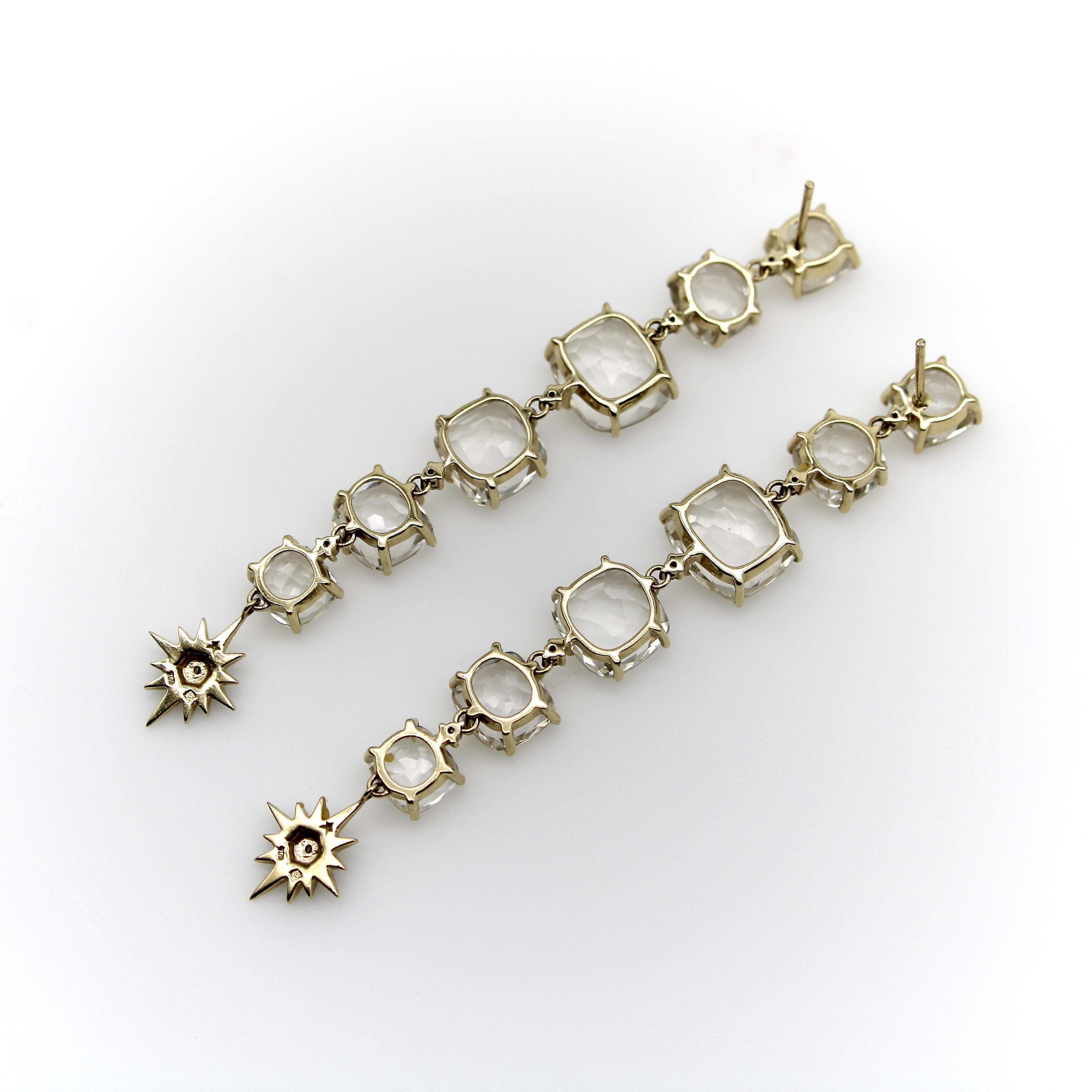 H. Stern Orecchini a goccia in oro 18 carati con quarzo lunare e diamanti in vendita 1