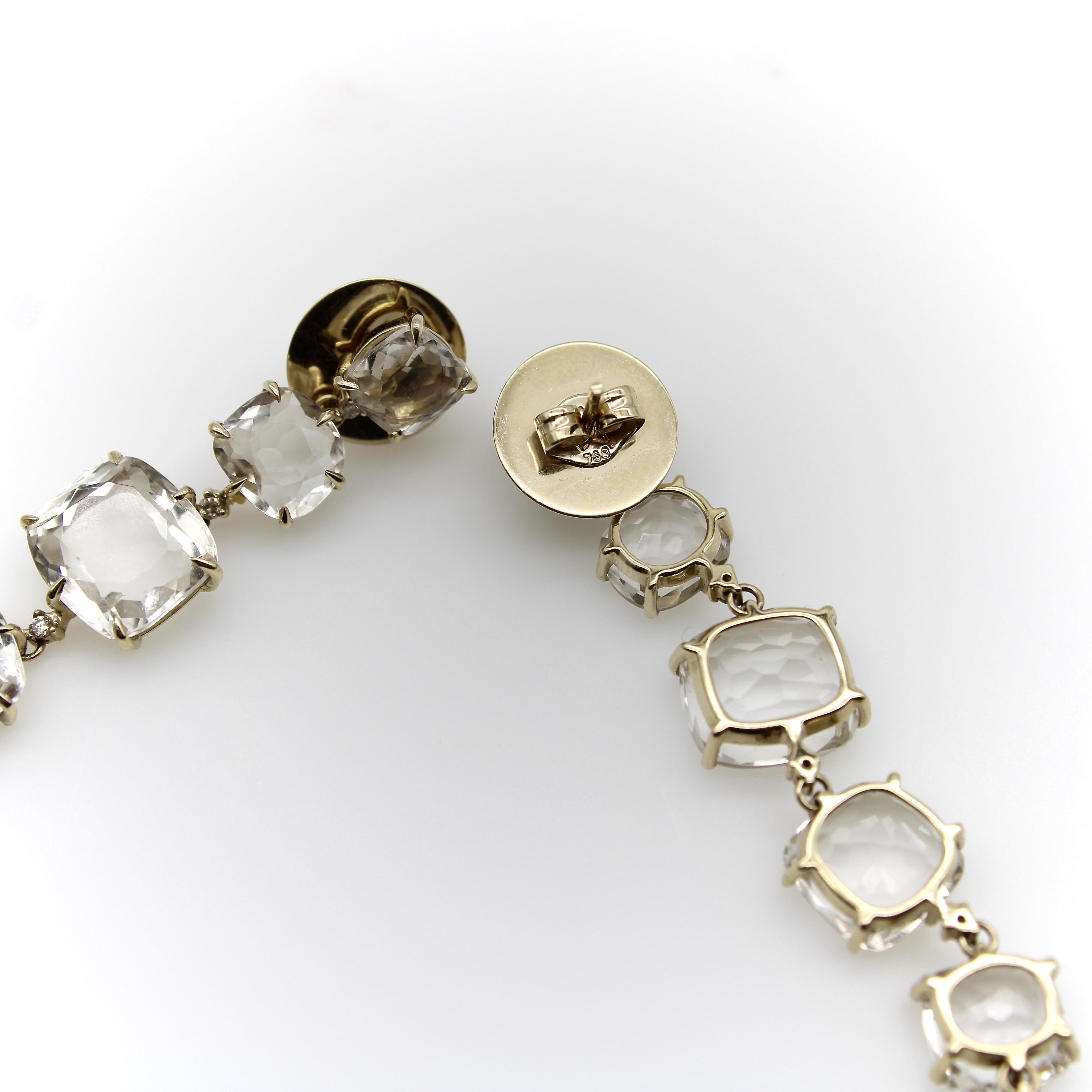 H. Stern Orecchini a goccia in oro 18 carati con quarzo lunare e diamanti in vendita 2