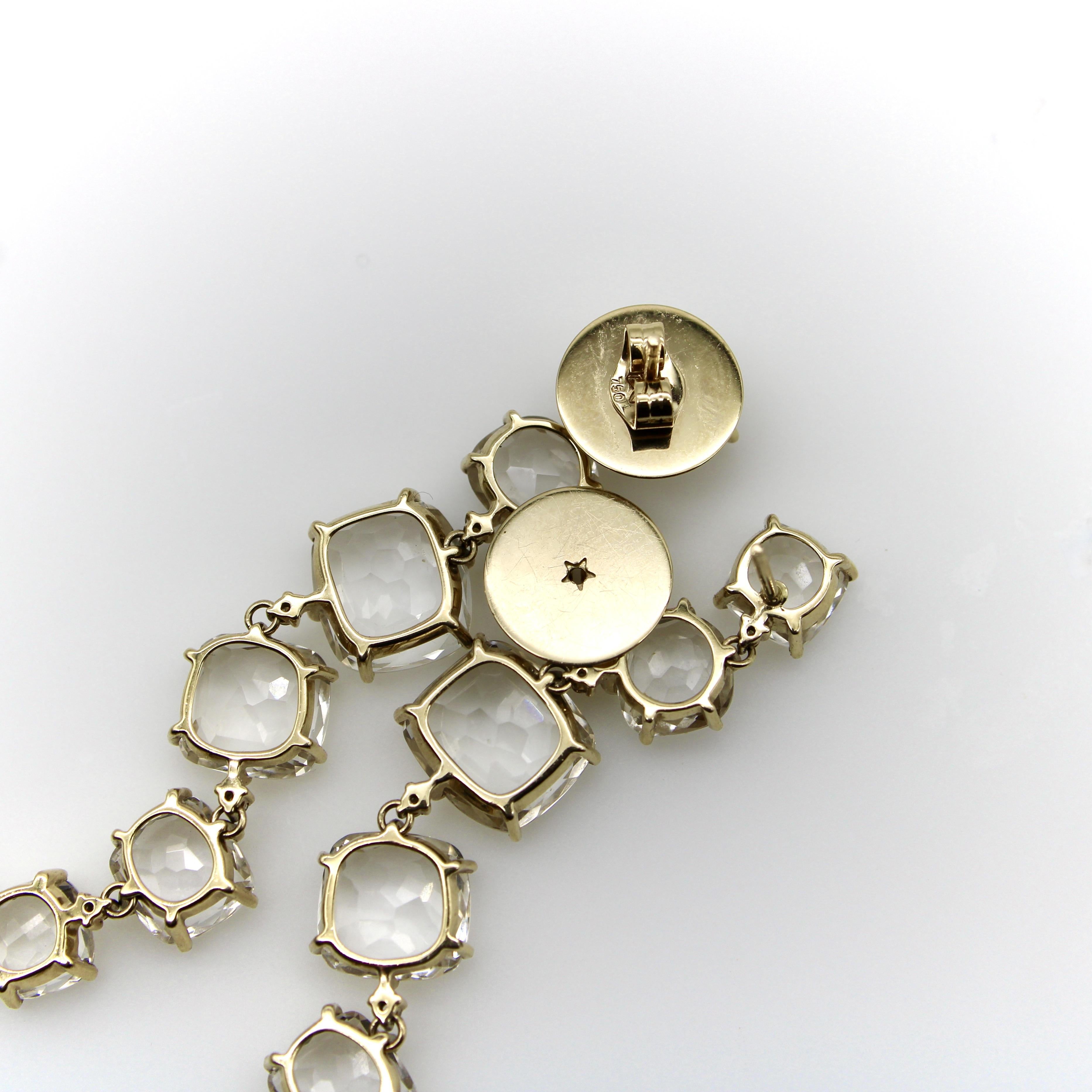 H. Stern Orecchini a goccia in oro 18 carati con quarzo lunare e diamanti in vendita 3