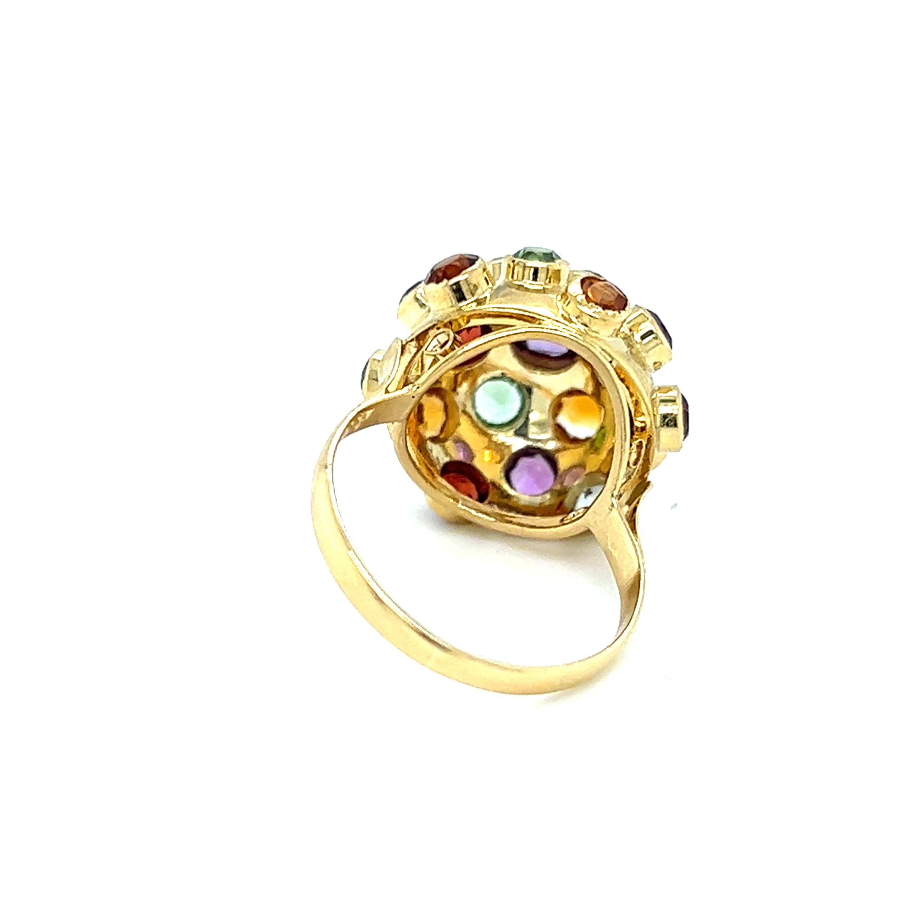 H. Stern 18k Gold Multi-Gemstone Sputnik Ring In Good Condition In Towson, MD