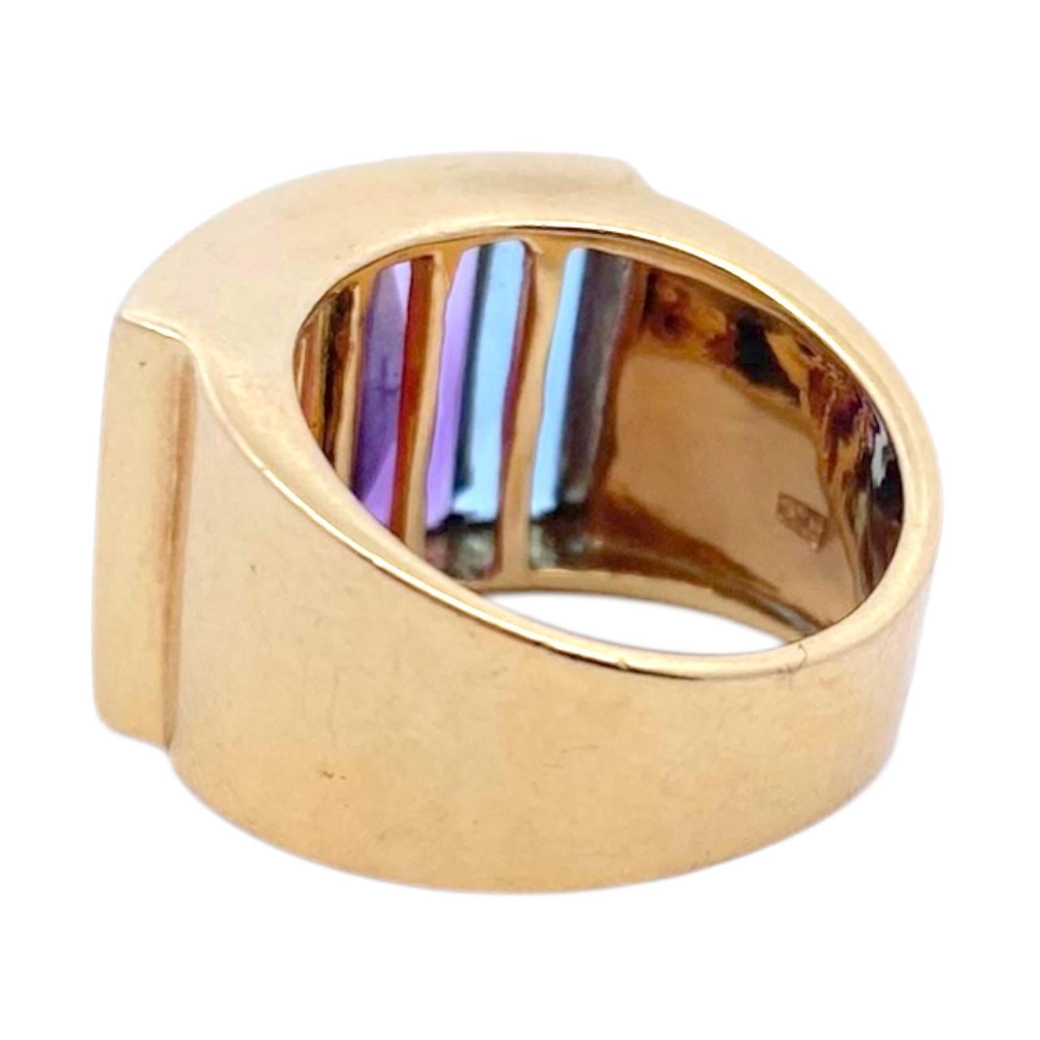 Contemporary H. STERN 18K Rainbow Multicolor Gemstone Band Ring