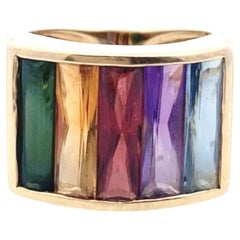 H. STERN 18K Regenbogen Multicolor Edelstein Band Ring