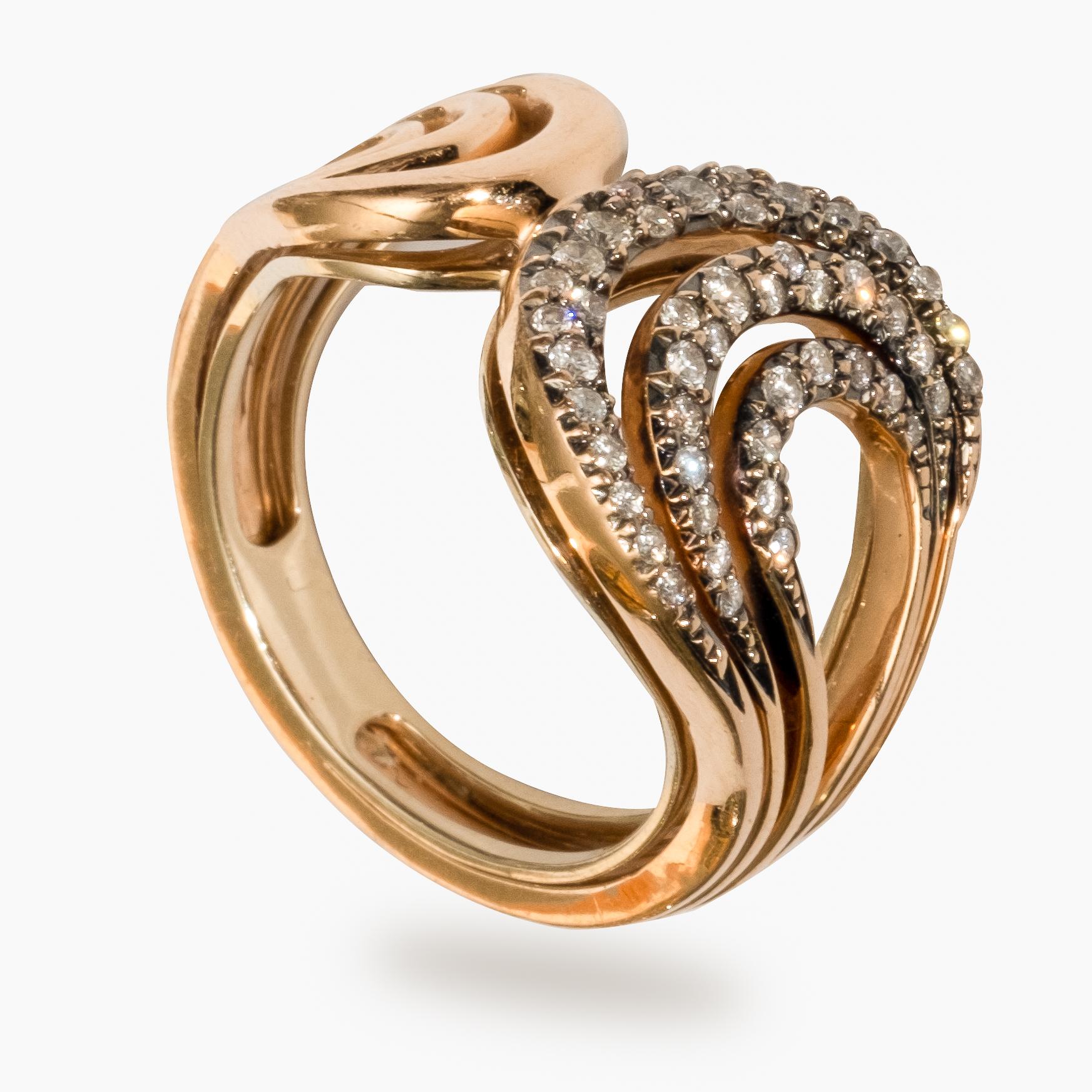 Ring aus 18 Karat Roségold mit Diamanten von H. Stern im Zustand „Gut“ in Kingston, NY