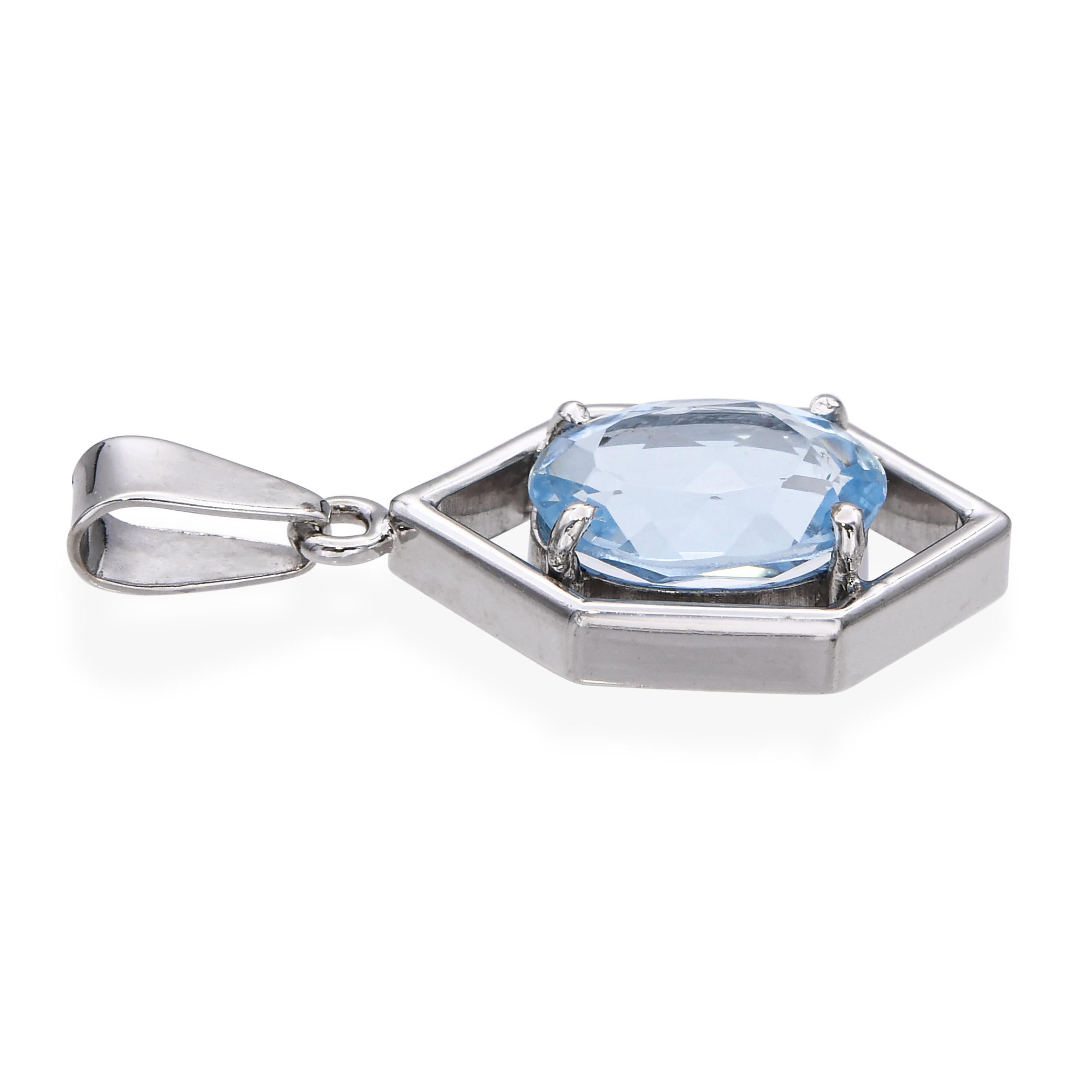 H. Stern Pendentif en or blanc 18k 1,51ct aigue-marine Pour femmes en vente