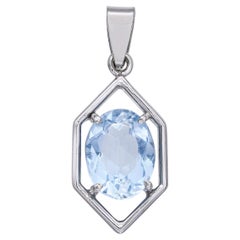 H. Stern Pendentif en or blanc 18k 1,51ct aigue-marine