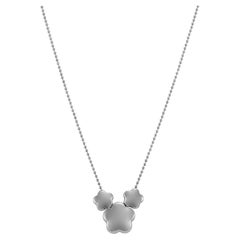 H. Stern 18K White Gold Gliding Three Flower Pendant Necklace