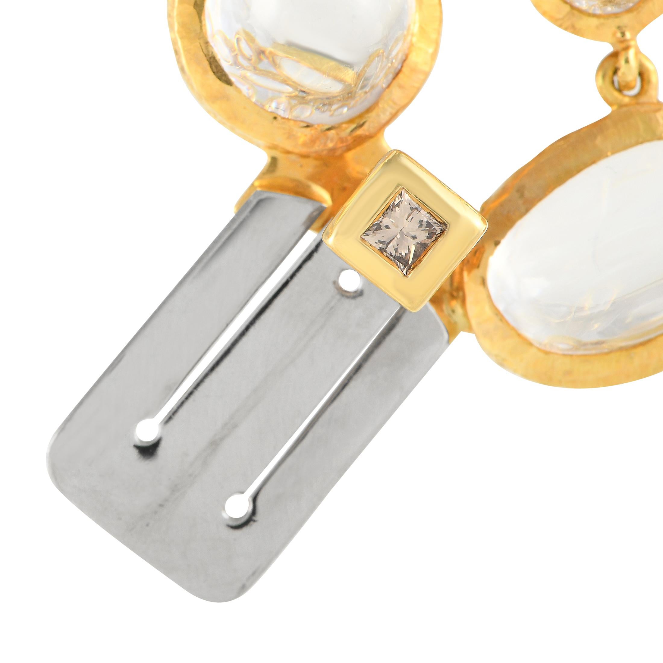 Mixed Cut H. Stern 18K Yellow Gold 1.0ct Diamond and Rock Crystal Bracelet