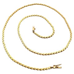 H. Stern 18k Yellow Gold 17" S Link Chain Necklace w/ Push Clasp & Safety Latch