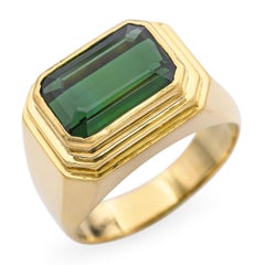 H. Stern 18k Yellow Gold 5.01ct Green Tourmaline Ring
