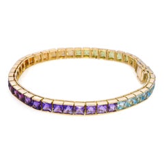 H. Stern 18k Yellow Gold Brazilian Rainbow Gemstone Bracelet
