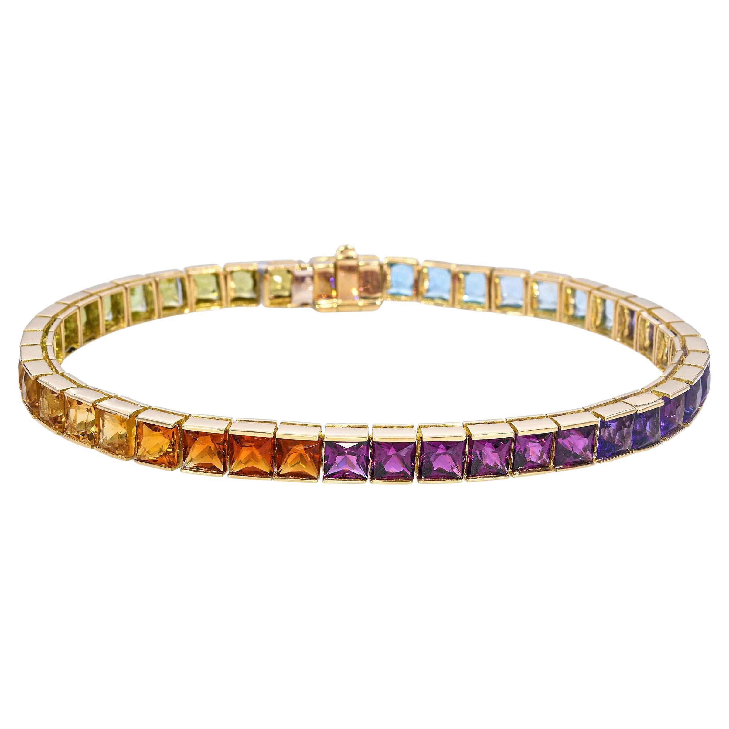 H. Stern 18k Yellow Gold Brazilian Rainbow Gemstone Bracelet