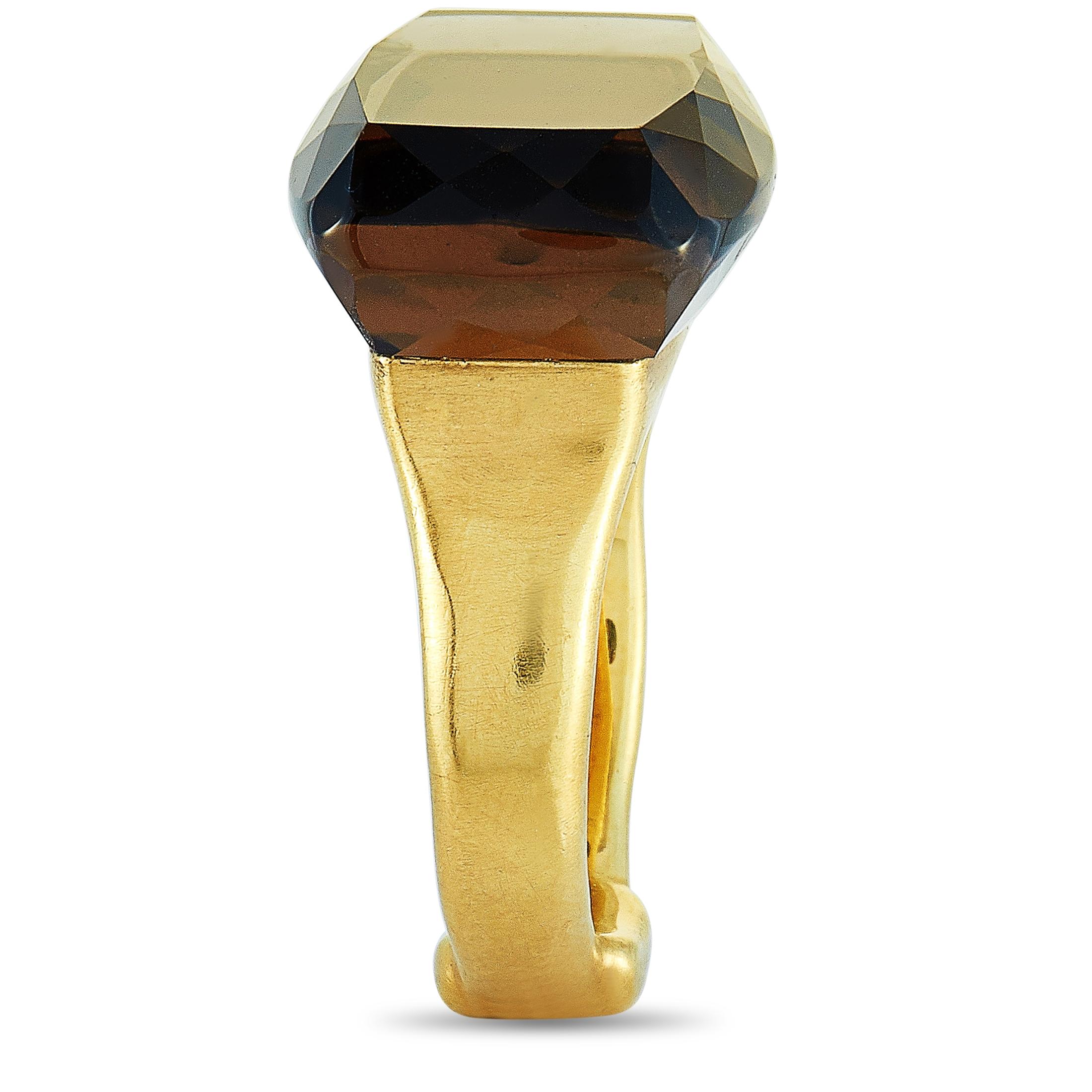smoky topaz rings yellow gold