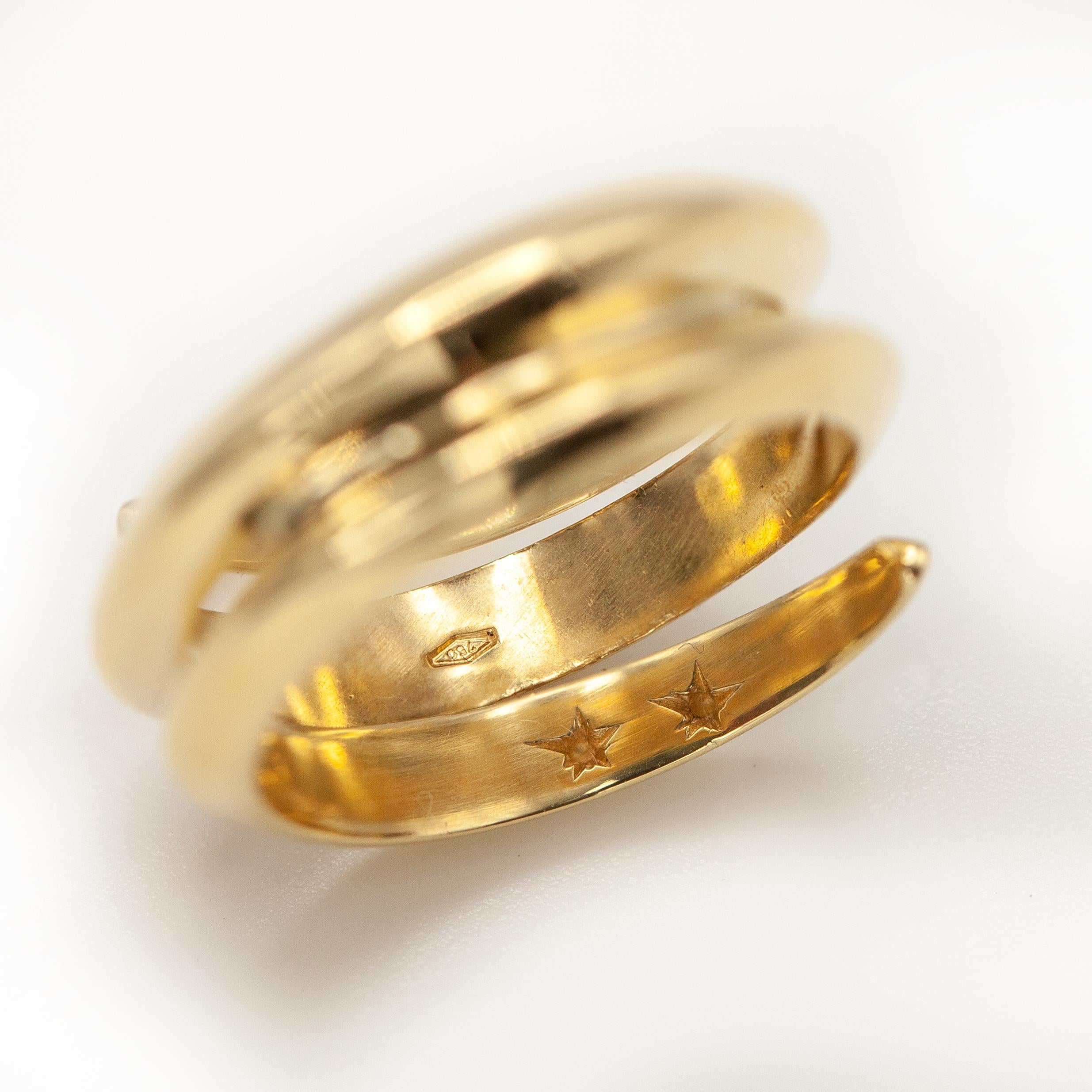 H. Stern Bague enveloppante en or jaune 18K avec diamants en vente 3