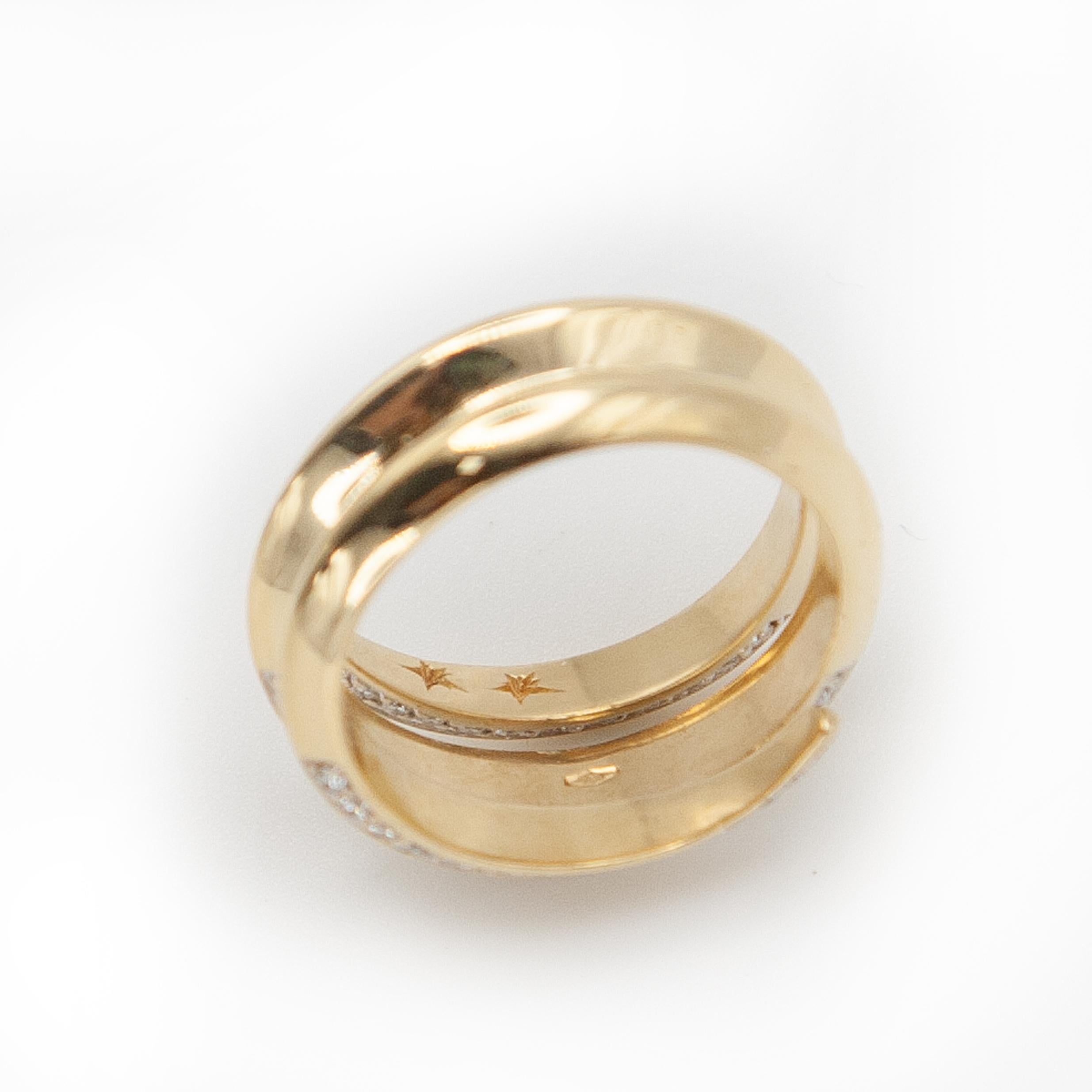 H. Stern Bague enveloppante en or jaune 18K avec diamants en vente 5