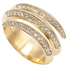 H. Stern Bague enveloppante en or jaune 18K avec diamants