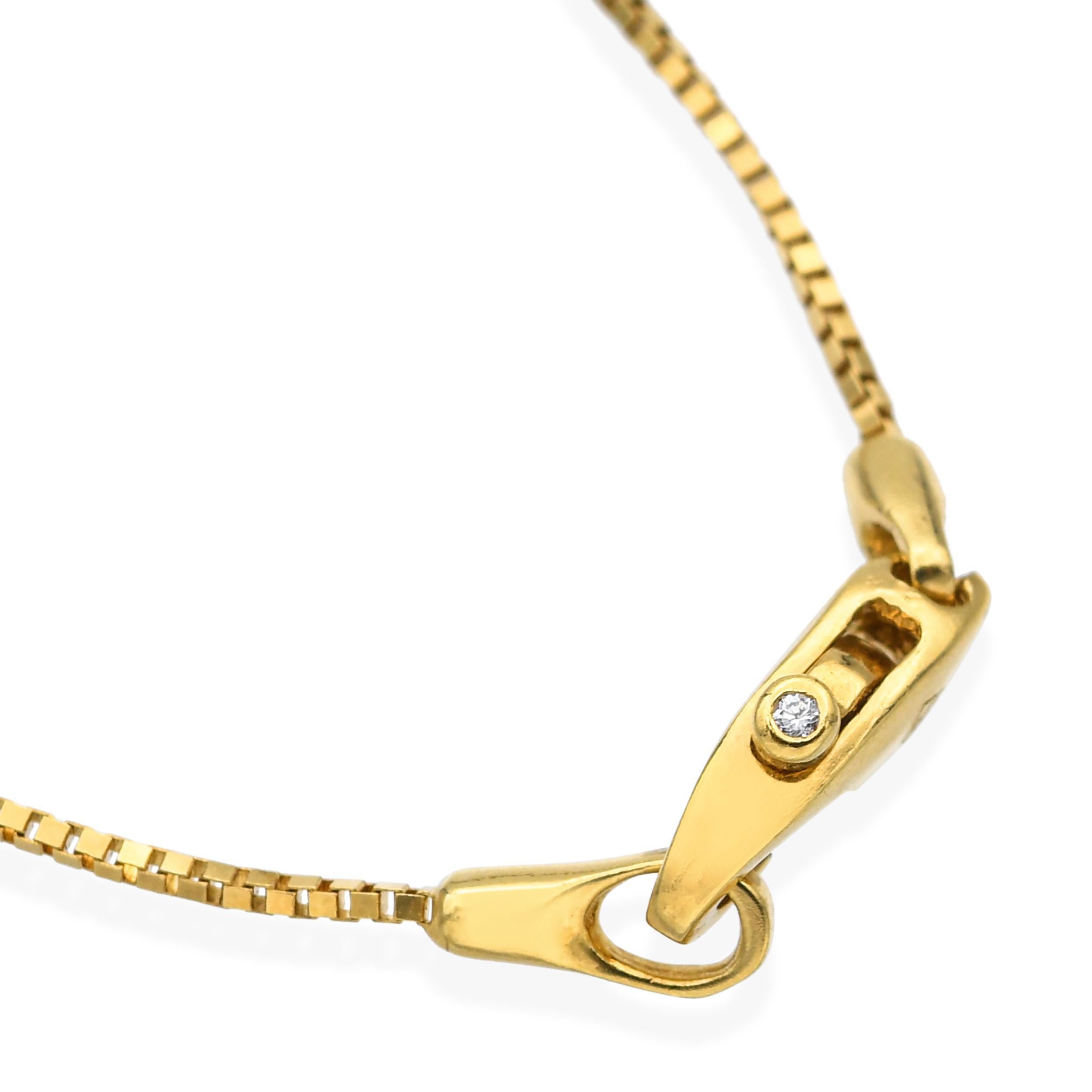H. STERN 18k Gelbgold Multi-Edelstein-Bar-Anhänger Halskette Damen im Angebot