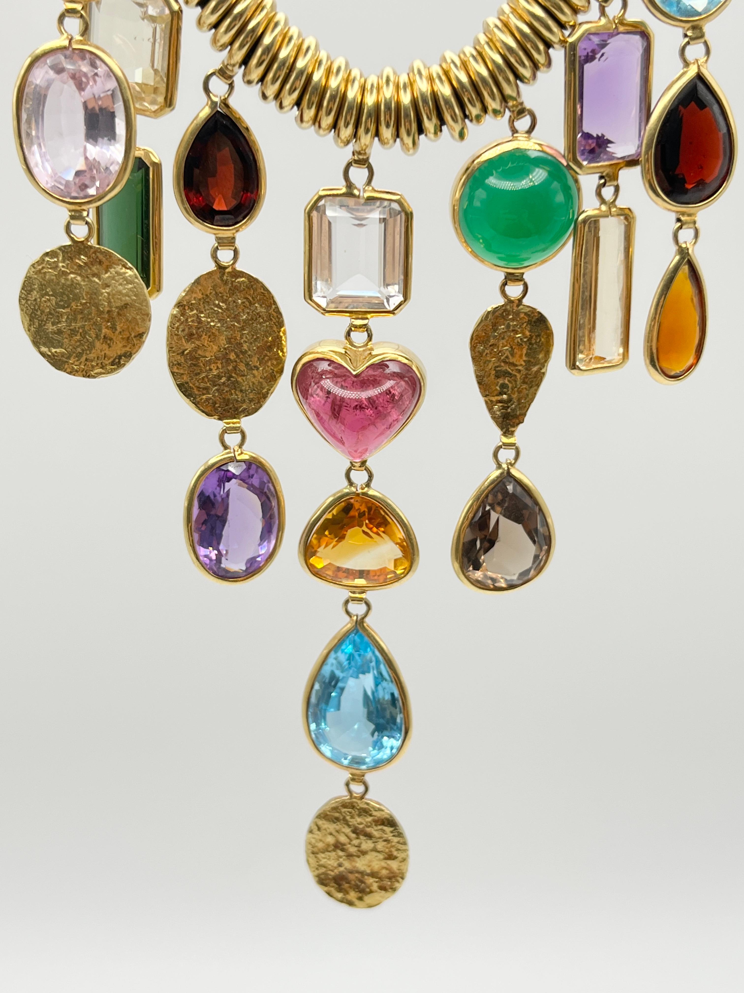 H. Stern Collier de pierres précieuses multicolores en or jaune 18K en vente 6