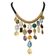 H. Stern Collier de pierres précieuses multicolores en or jaune 18K