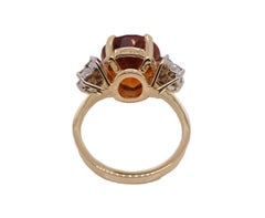 H. Stern 18K Yellow Gold Oval Citrine & 0.35 ct Round Diamond Ring
