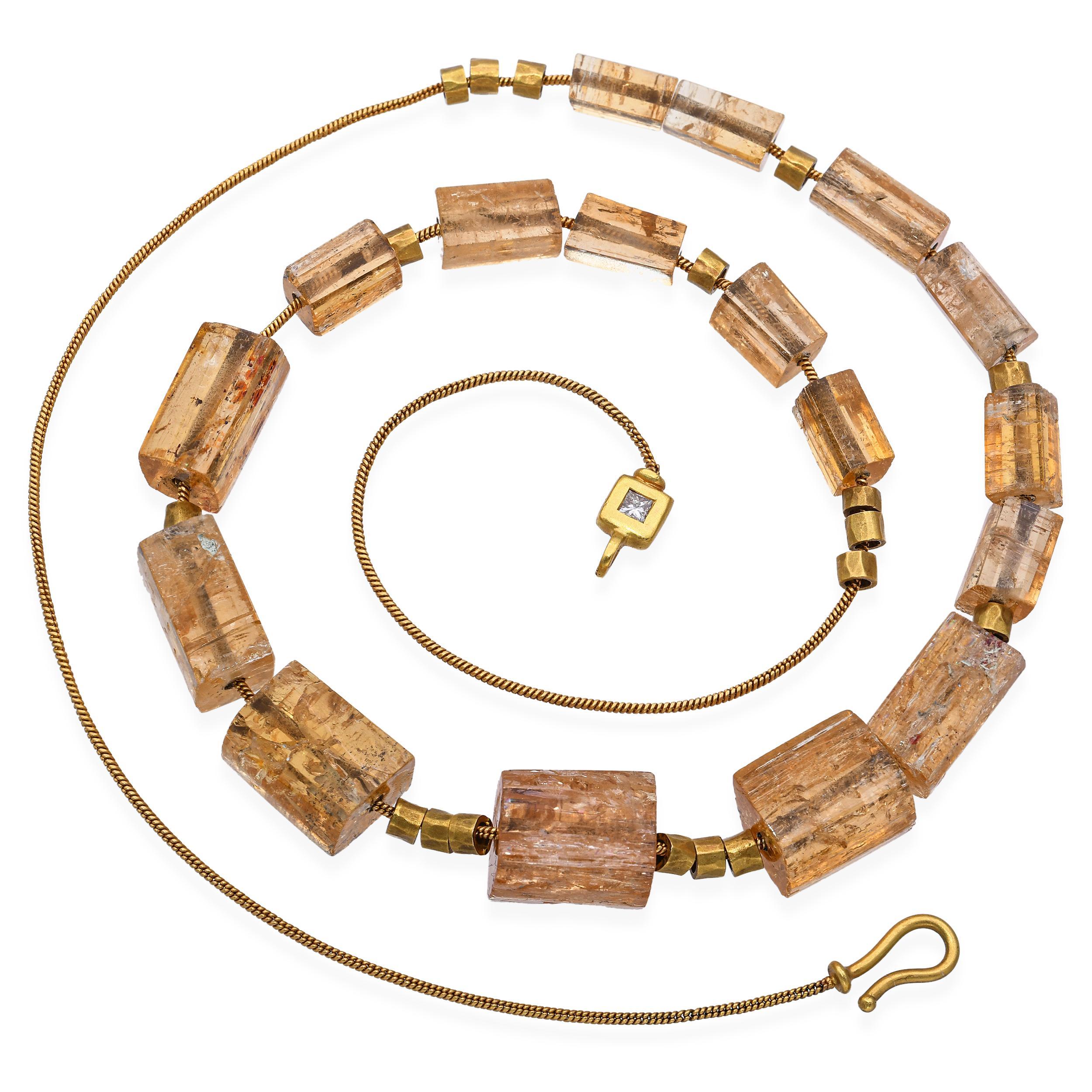 H. Stern Collana di perle grezze di cristallo Topazio in oro giallo 18k In condizioni buone in vendita a New York, NY