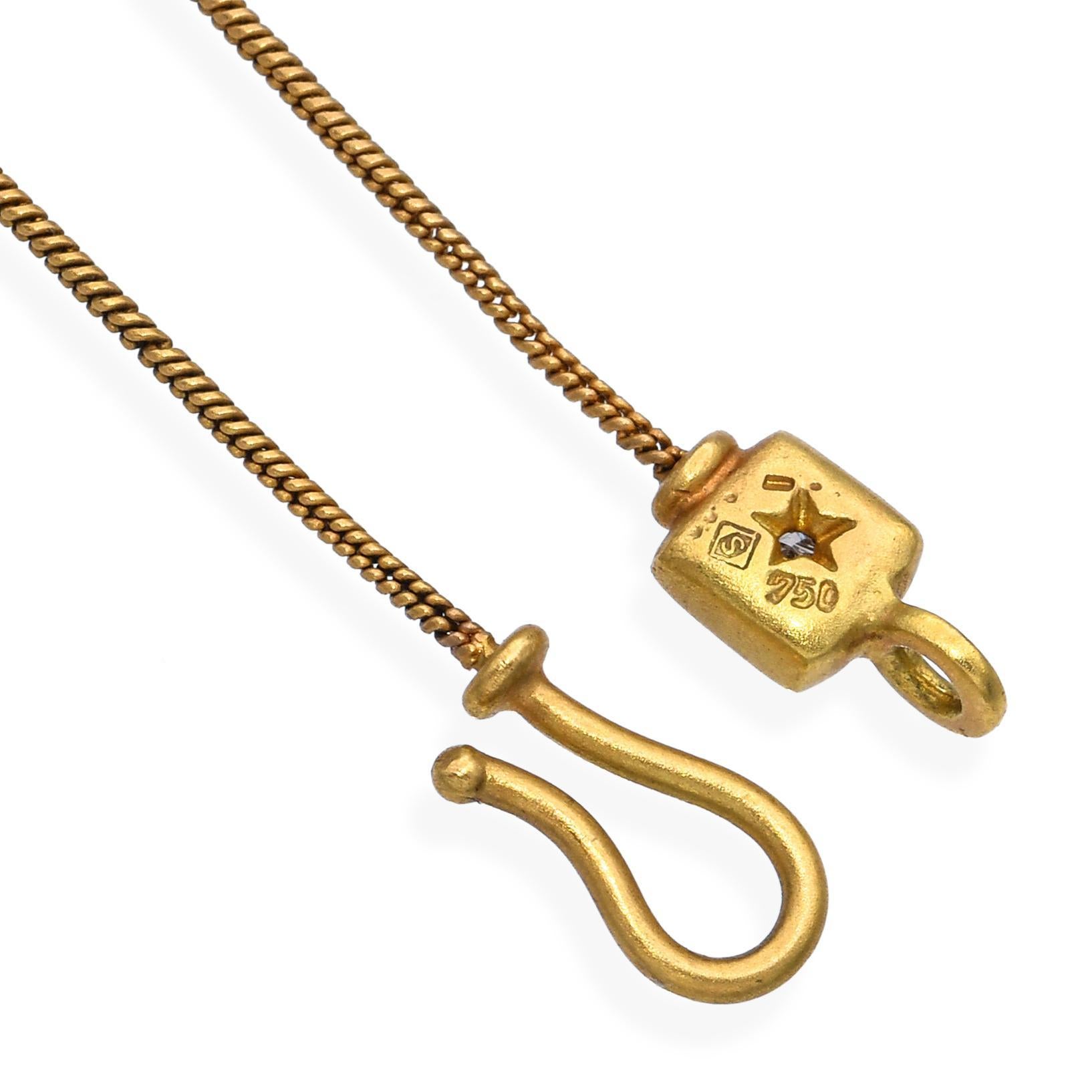 Donna H. Stern Collana di perle grezze di cristallo Topazio in oro giallo 18k in vendita