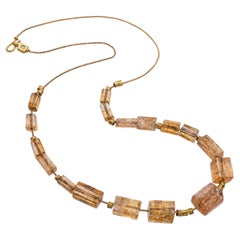 H. Stern Collana di perle grezze di cristallo Topazio in oro giallo 18k