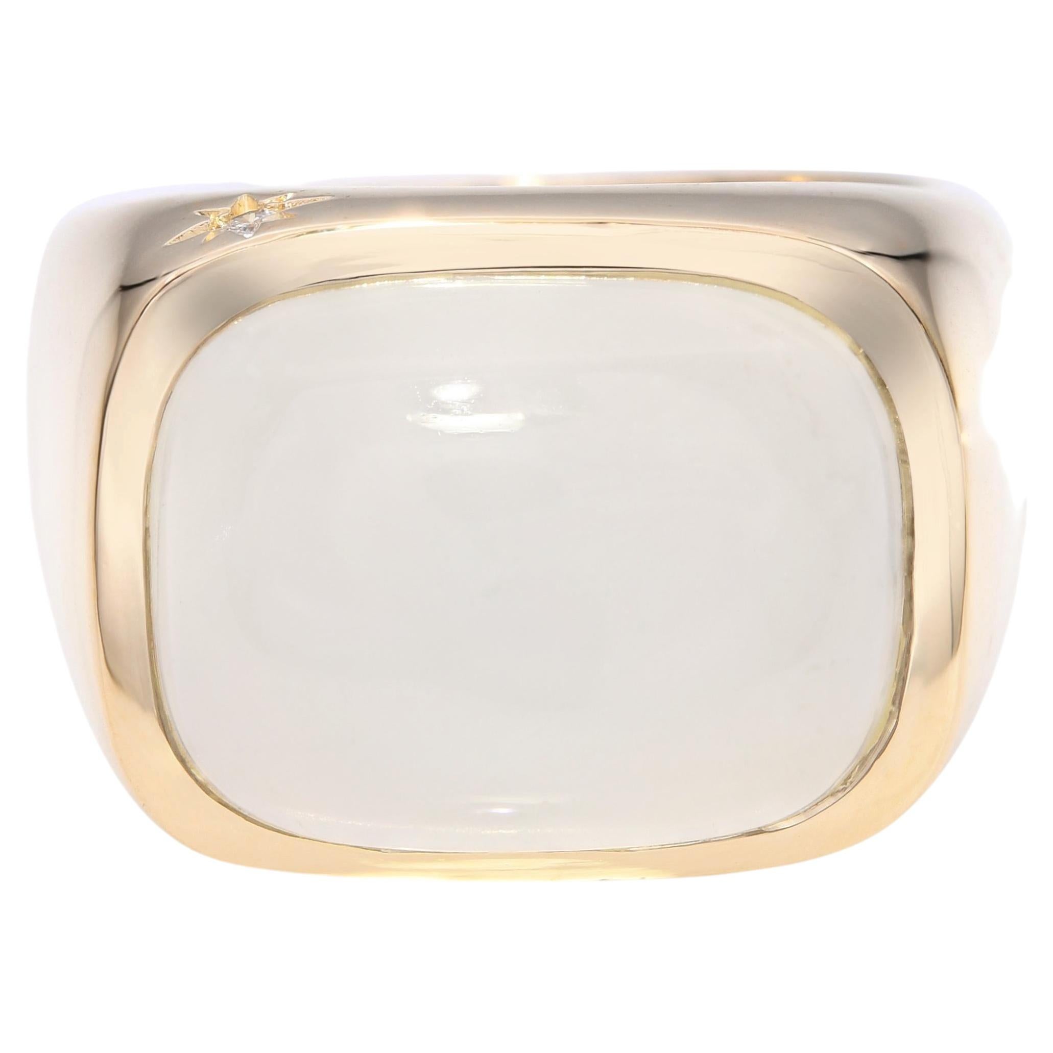 H. Stern 18k Gelbgold Weiß Jadeit Kuppel Ring