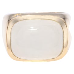 H Stern 18k Yellow Gold White Jadeite Dome Ring