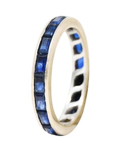 H. Stern 1.95 Carats Sapphire 18 Karat White Gold Channel Band Ring