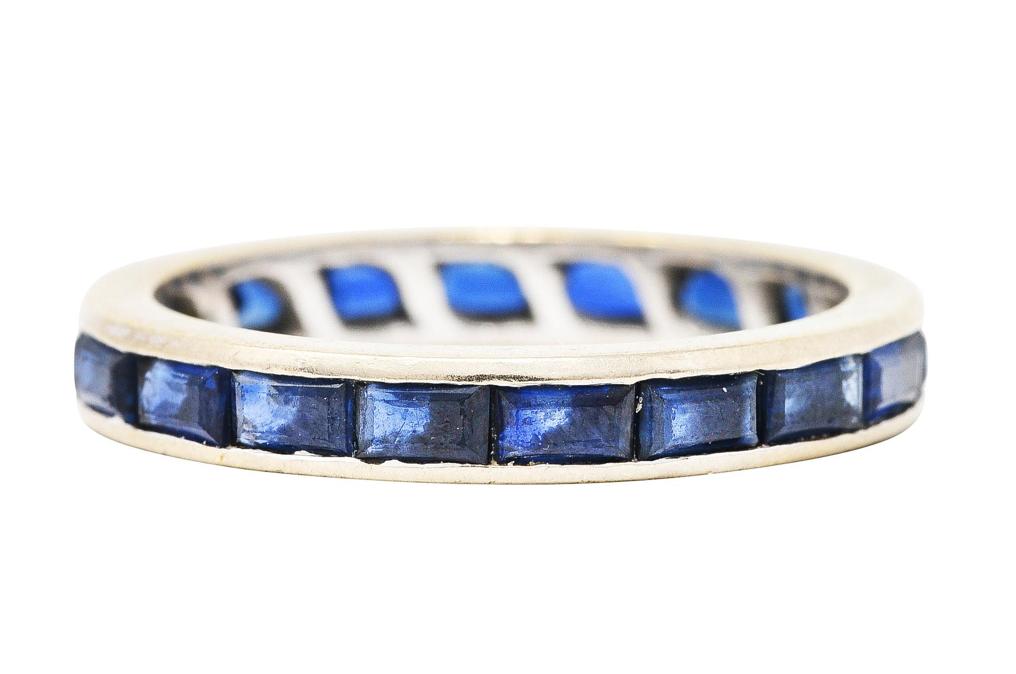 Contemporary H. Stern 1.95 Carats Sapphire 18 Karat White Gold Channel Band Ring For Sale