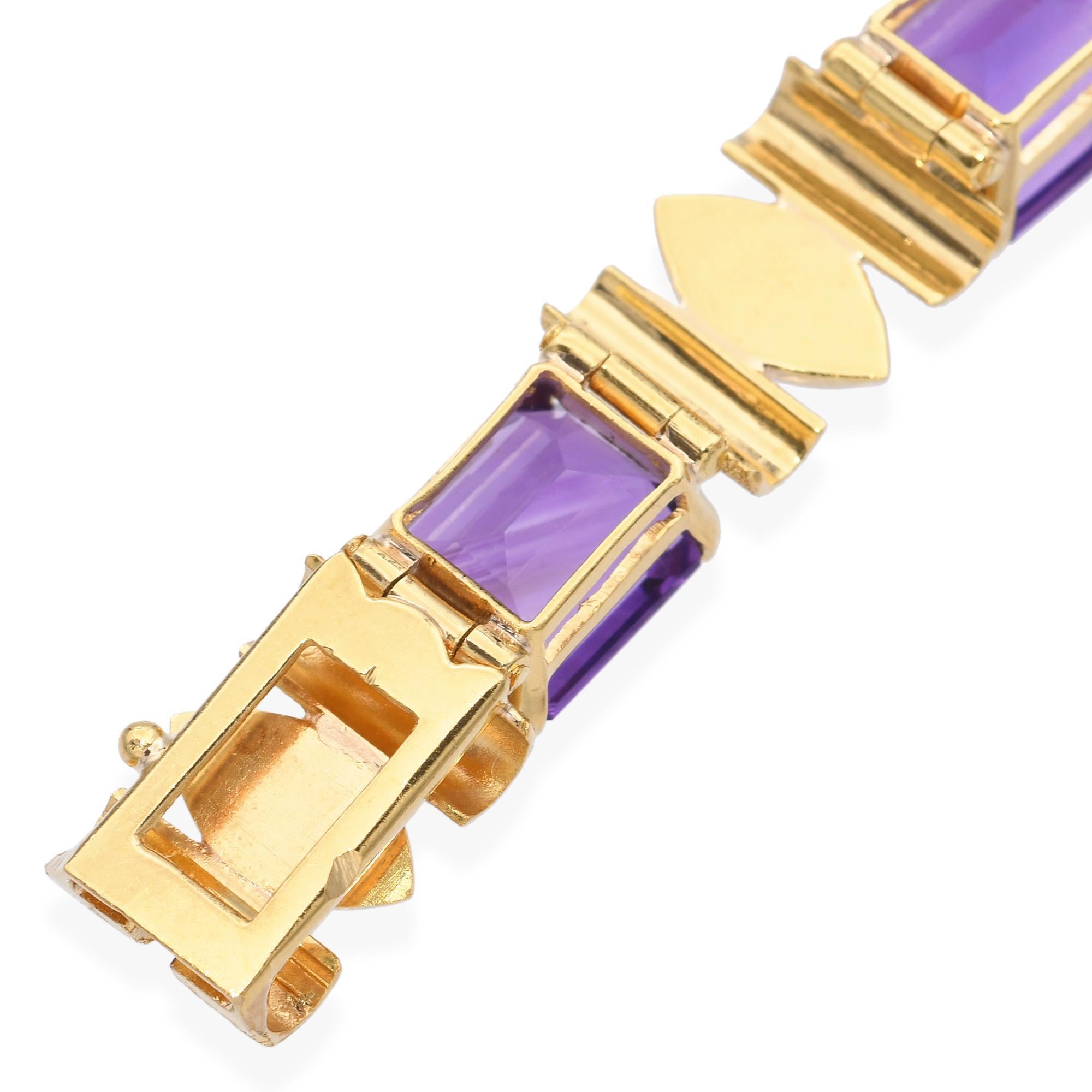H. Stern 19k Yellow Gold Amethyst Link Bracelet en venta 2