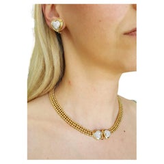 H. Stern 2.28 Carat Diamond Double Heart Necklace & Ear-Clip Earrings Set in 18K