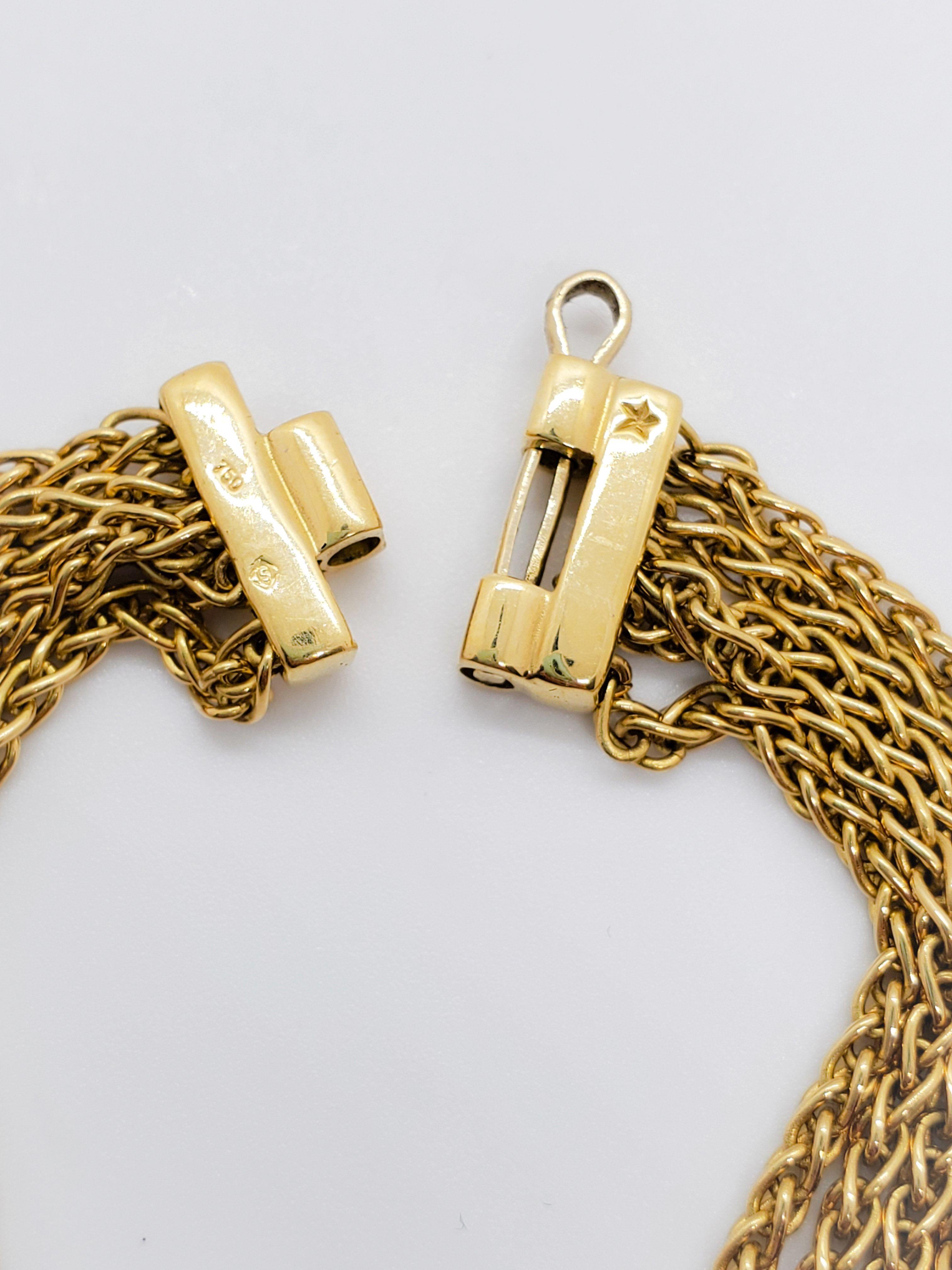 H. Stern 5 Chain Yellow Gold Bracelet In Excellent Condition In Los Angeles, CA