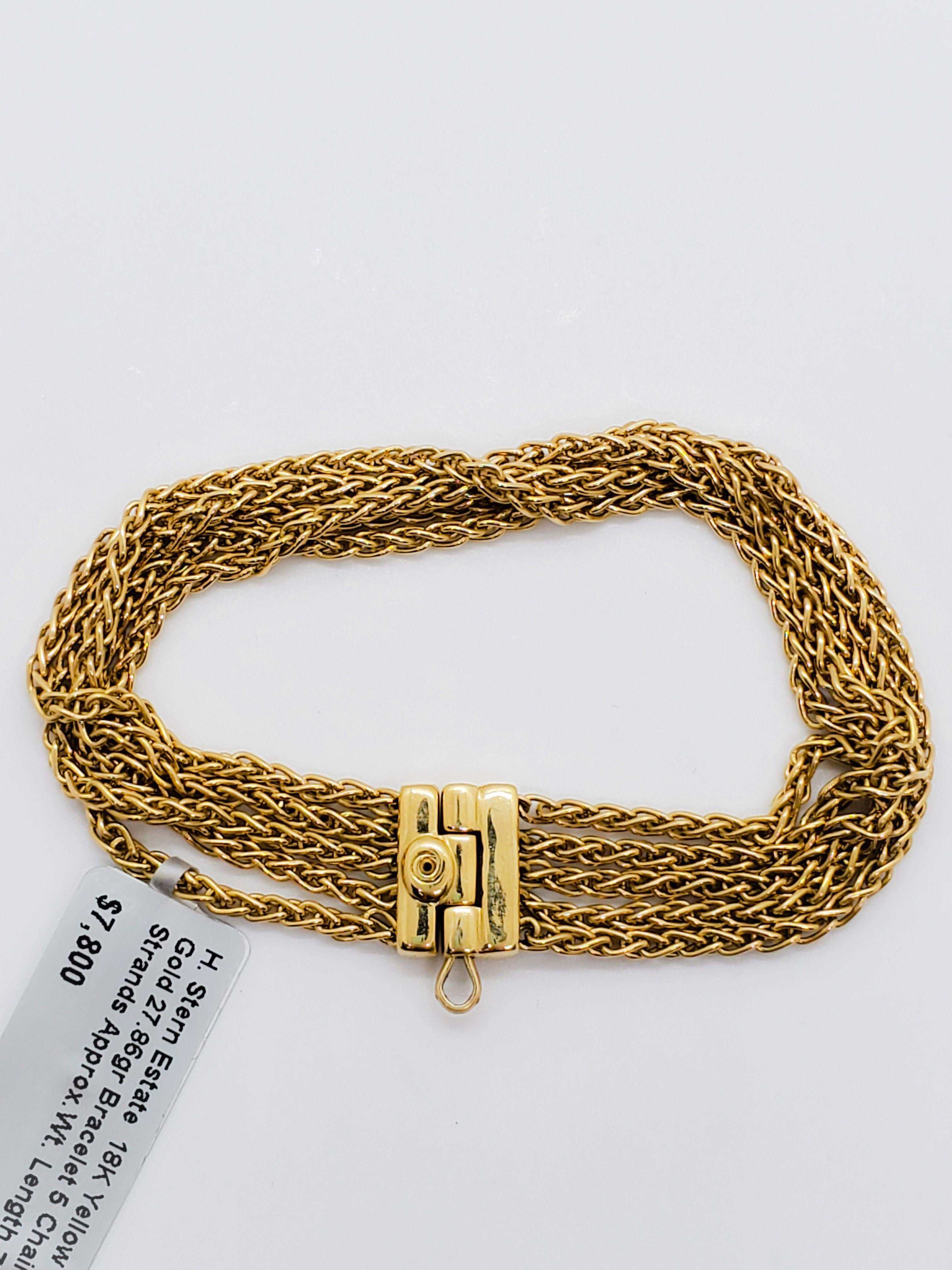 H. Stern 5 Chain Yellow Gold Bracelet 1