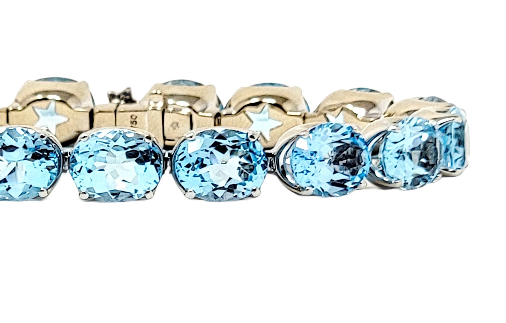 H. Stern 58.66 Carat Blue Topaz Line Bracelet with Diamond Star 18 Karat Gold 1