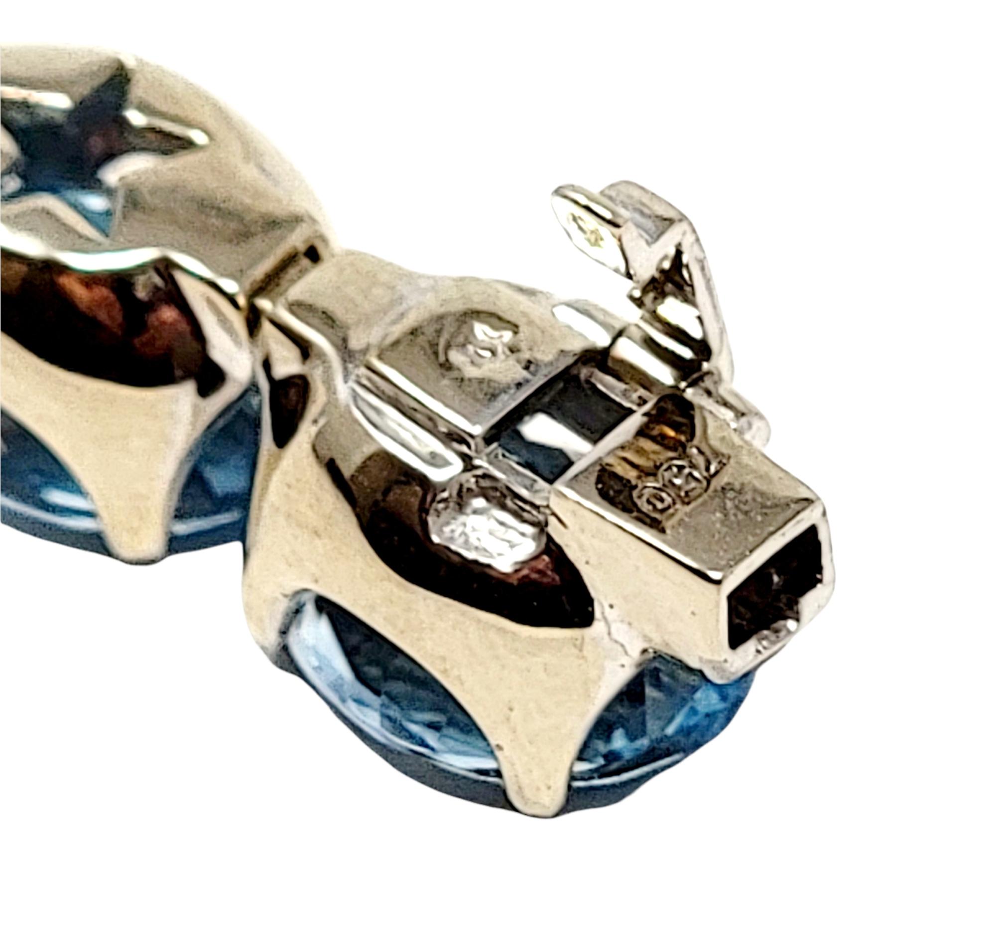 H. Stern 58.66 Carat Blue Topaz Line Bracelet with Diamond Star 18 Karat Gold For Sale 8